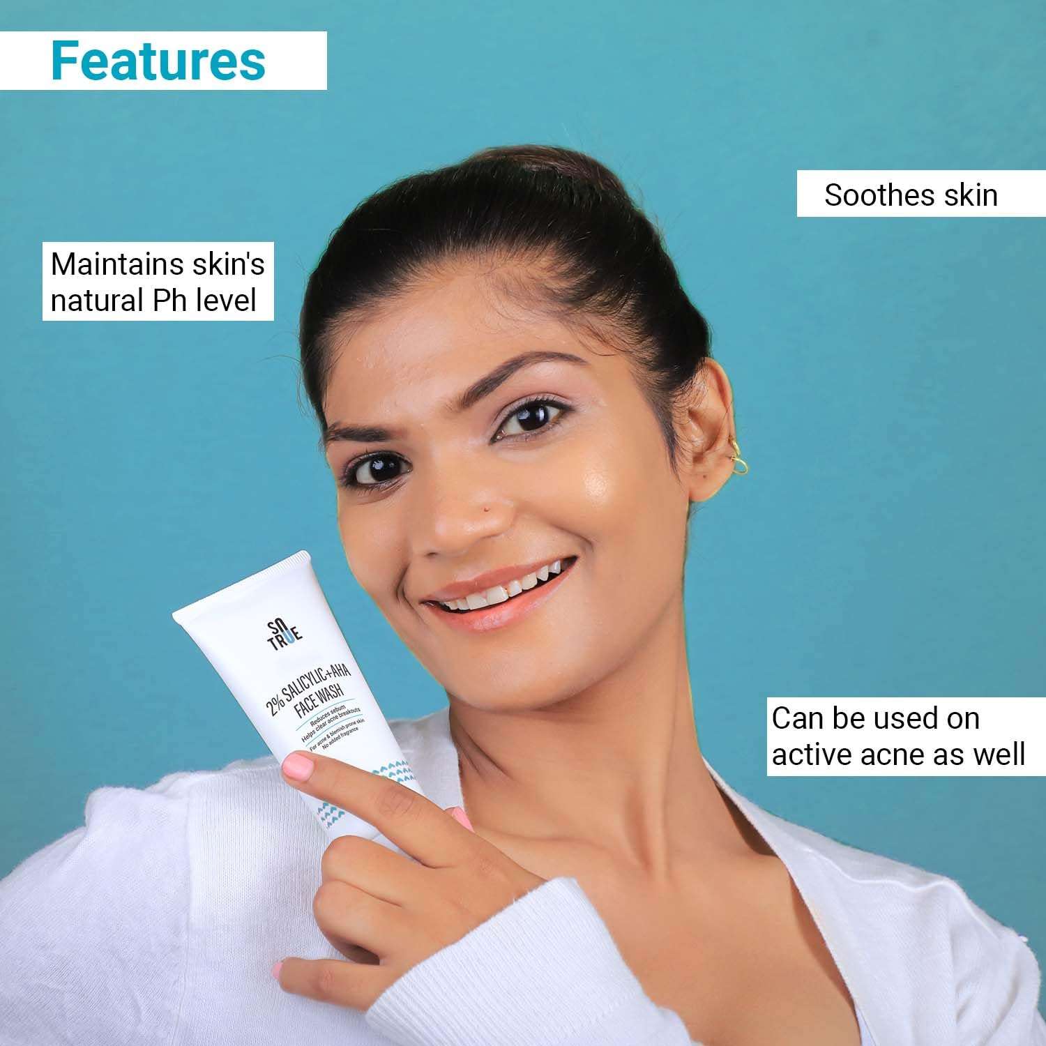 Sotrue 2% Salicylic Acid Face Wash + AHA For Acne and Pimple, 100ml | For Clean, Clear and Glowing Skin | Reduces Acne, Excess Oil, Pimples | All Skin Types 6