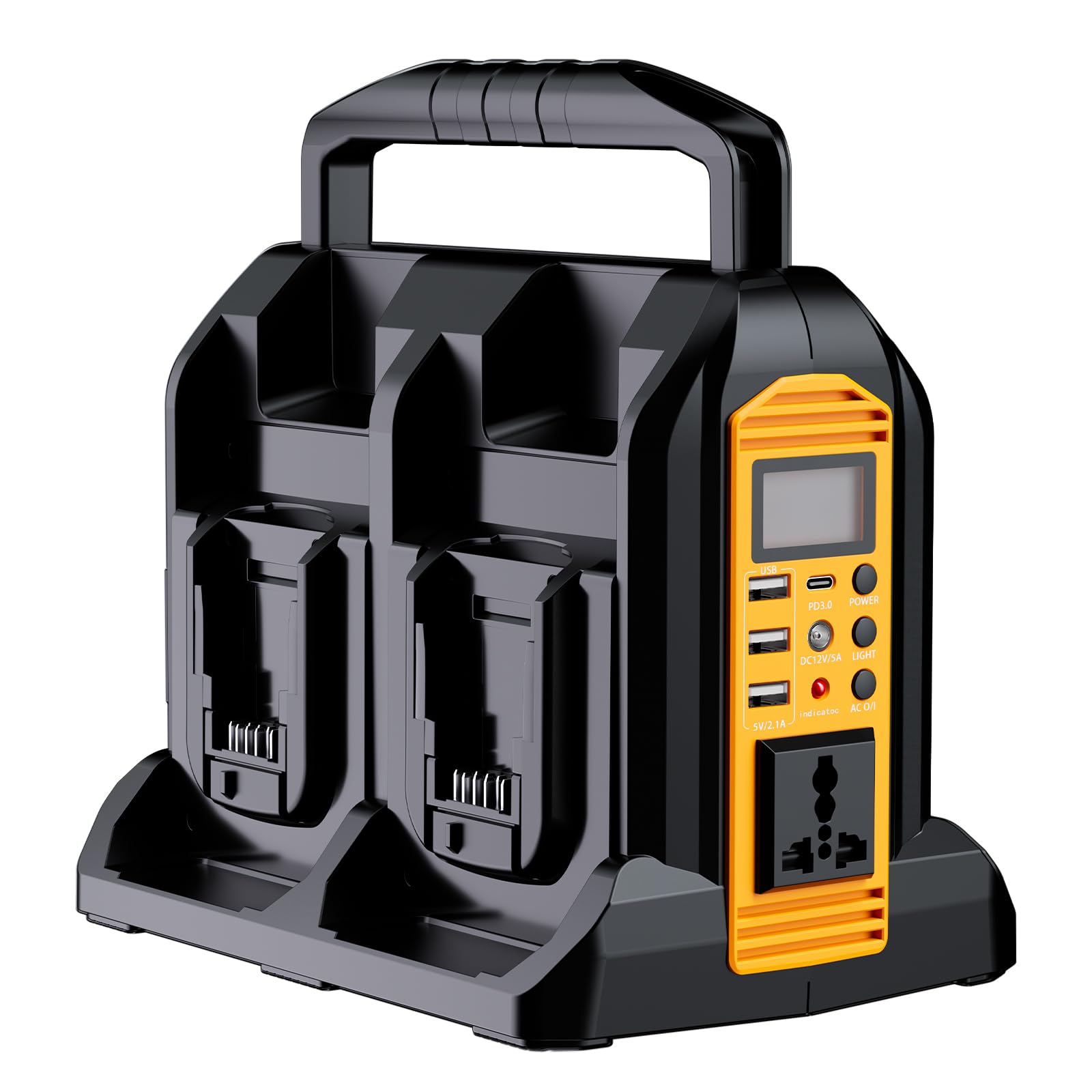 Mewryytuo Power Inverter 4-Port for DeWalt 20V Battery, 350W Power Supply Inverter Pure Sine Wave, Converter DC 18V to AC 120V for Outdoor & Emergency Power Supply [ Battery Not Included ]