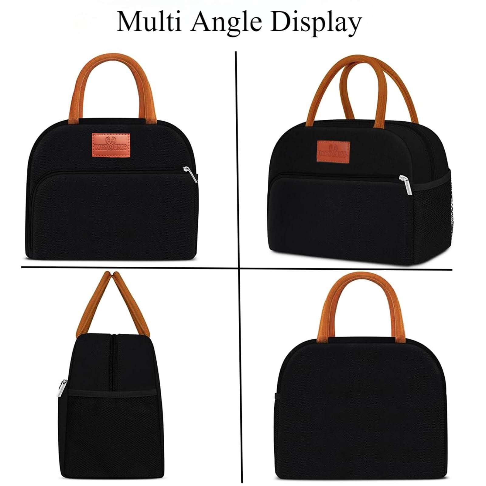 CCidea Lunch Bag for Women/Men, Insulated Lunch Box Bag for Women Adult Men, Small Leakproof Lunch Tote Bag, Reusable Lunch Cooler bag Container for Work/Office/Picnic/Travel -Black 6