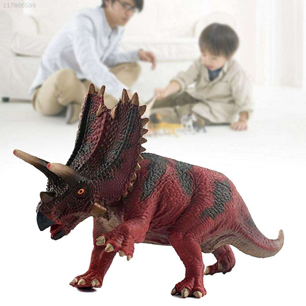Ubersweet® Imported C284 Model Pentaceratops Red+Black Simulation Dinosaurs Kids 1