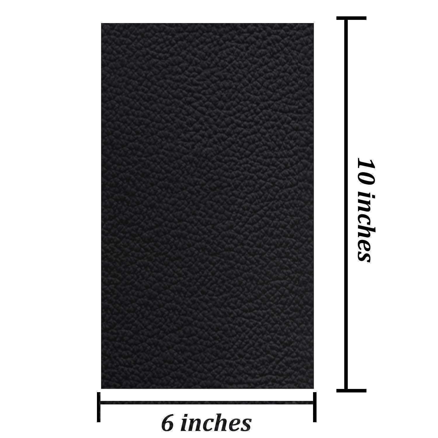 Nisorpa 6pcs Self Adhesive Leather Repair Patch 6x10in Black PU Leather Patch Kit for Couch Furniture Sofas Car Seats Handbags Jackets 2