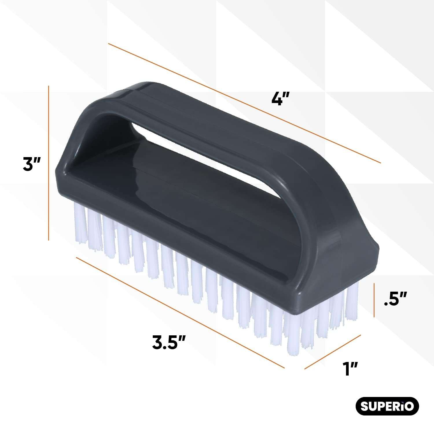 Hair Line Nail Cleaning Brush Handle Grip Nail Scrubber Brush Toe Fingernail Cleaner Brush Kit Manicure Brush for Men & Women 3