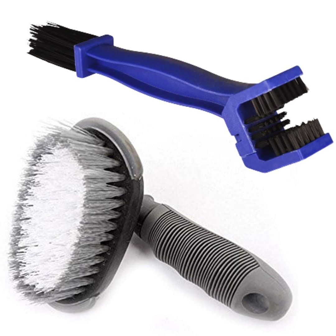AKSMIT Bike Chain Brush & Bike TIRE Brush Grey Cleaning Combo for Honda Activa 125