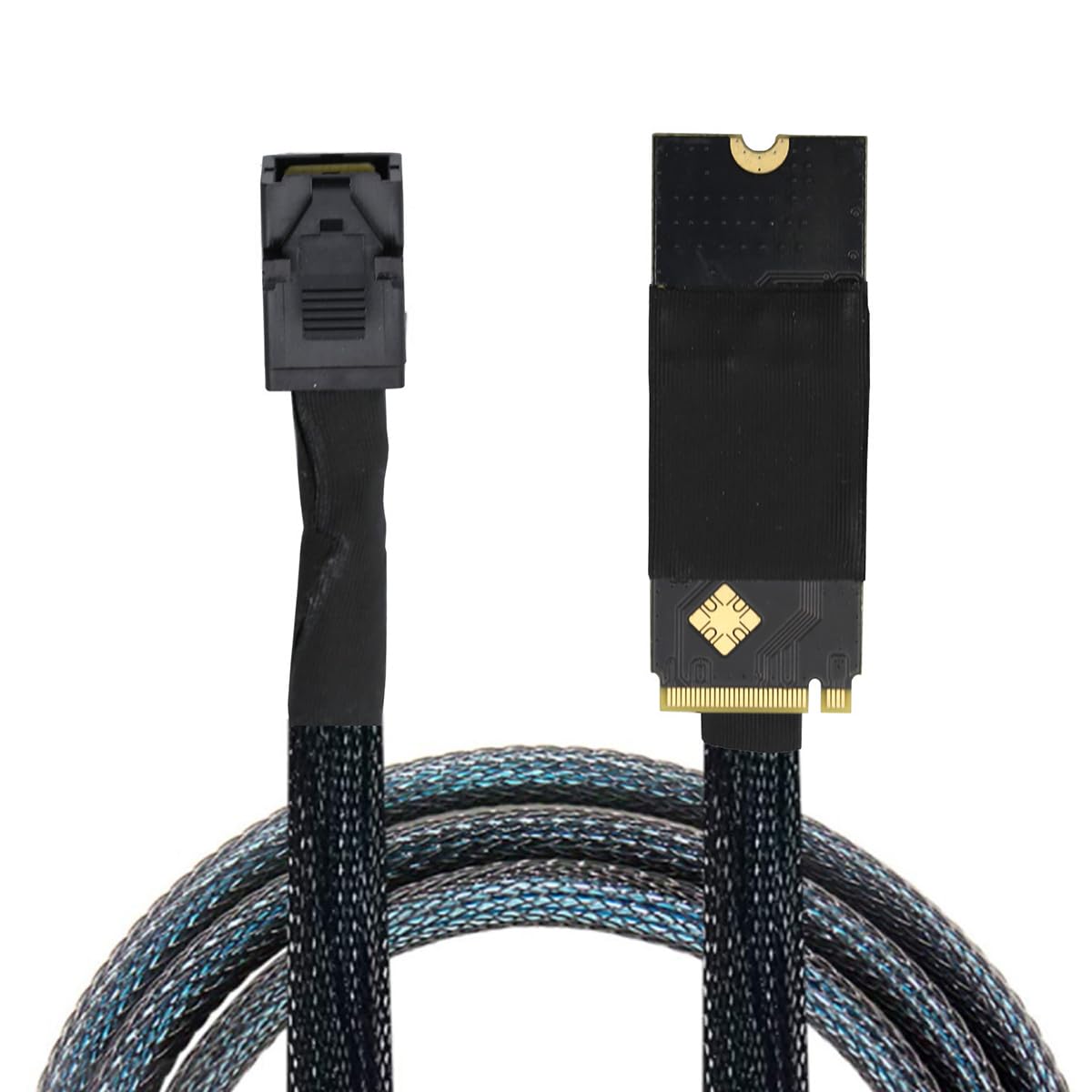 AoQhir M.2 (M-Key) to SAS SFF-8643 HD Cable,High-Speed Plug and Play Server Data Cable Compatible with RAID Controller, U.2 NVMe SSD, Storage Expansion (0.5M/19.68in) 6