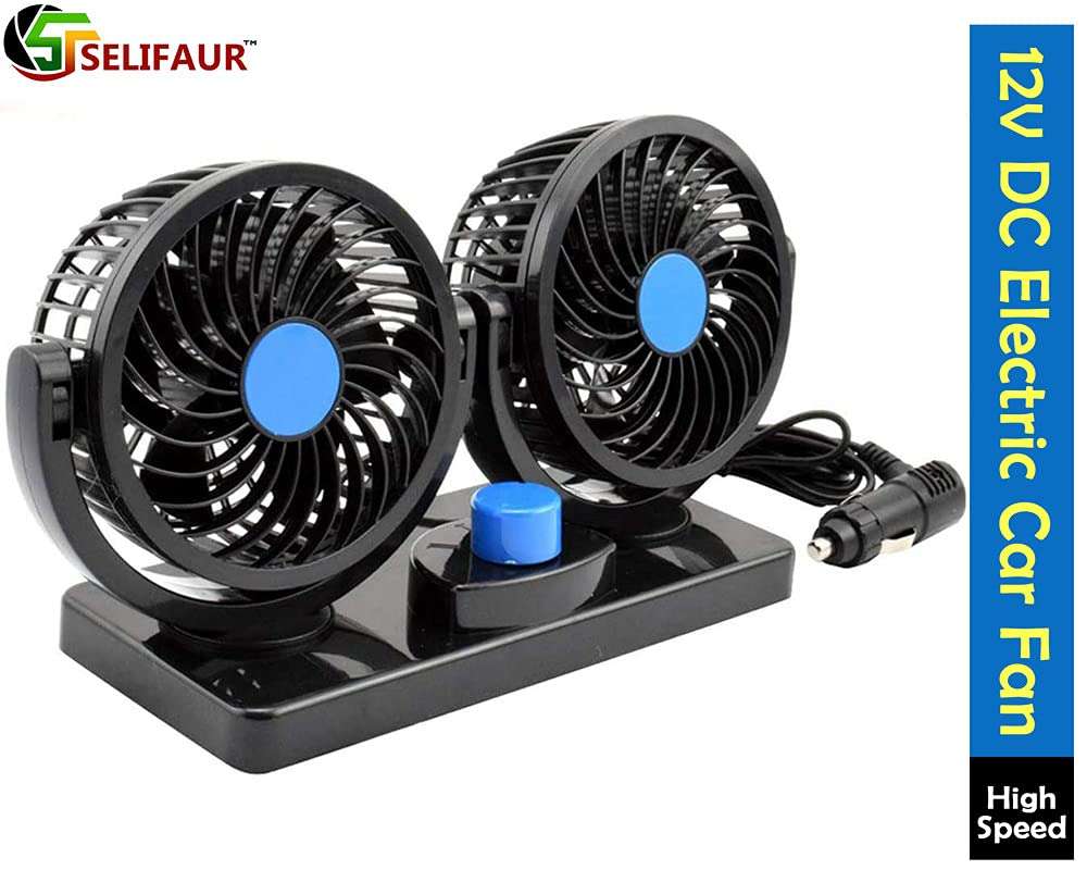 Selifaur - Mitchell 12V DC Electric Car Fan for Dashboad 360 Degree Rotatable Dual Head Car Auto Cooling Air Fan for - Lexus GX 2