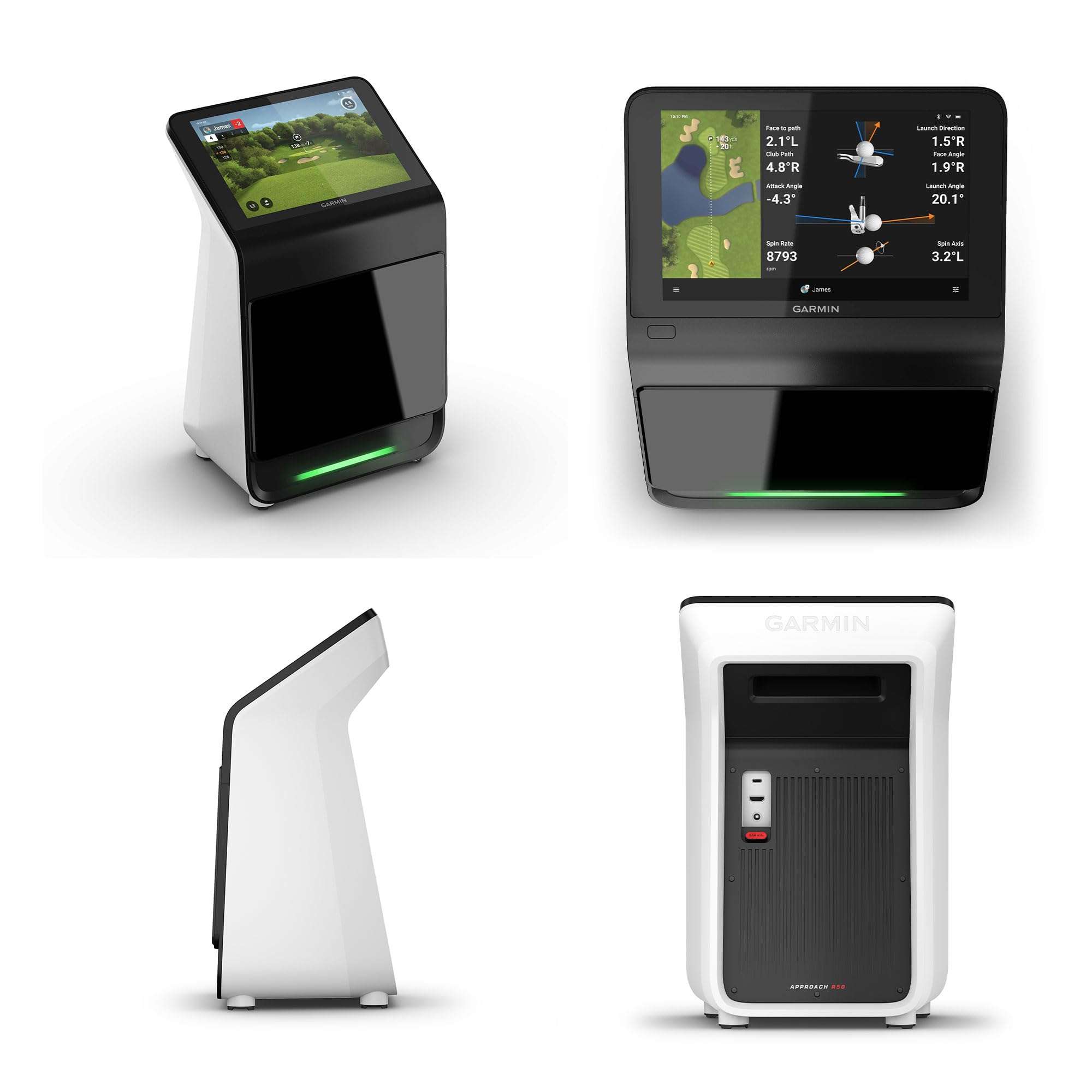 Garmin Approach R50 Premium Golf Launch Monitor and Simulators with Carrying Case, Advanced Ball and Club Metrics + Garmin Approach S70 Premium GPS Golf WatchS, White (42mm) Bundle 4