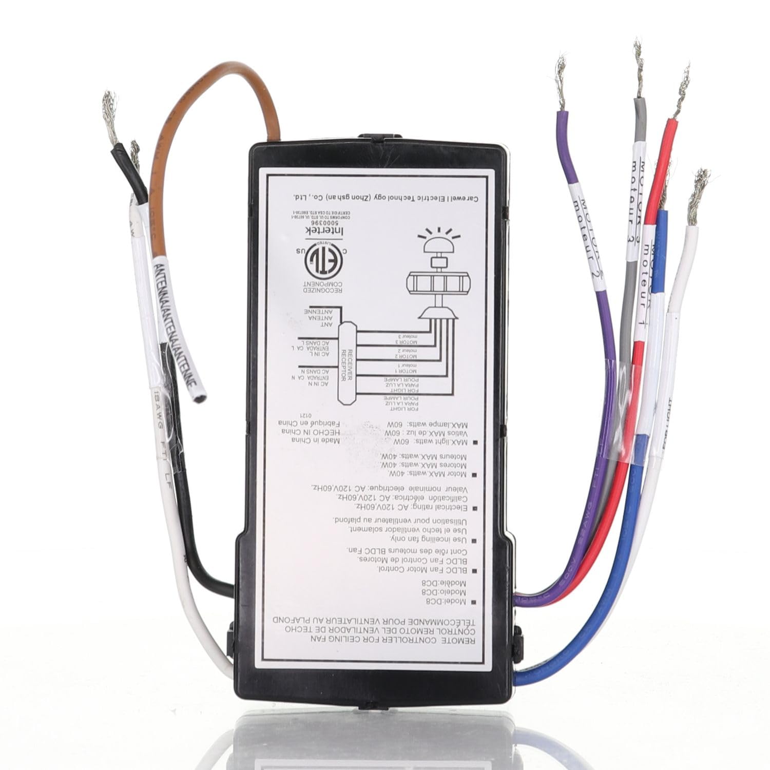 Anderic DC8-96SG8 Ceiling Fan Receiver for 6-Speed DC Ceiling Fans which Require The DC8-96SG8 Receiver. Works for Monte Carlo and Others - DC8 Ceiling Fan Receiver only - DC1 Remote Not Included 3