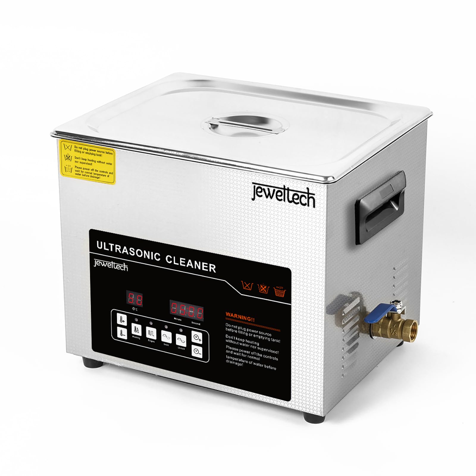 JEWELTECH Digital Pro+ Ultrasonic Cleaner Machine, 2L Capacity, Professional Grade, 42000kHz, Digital Timer and Heater, for Jewelry, Dental Tools, Optical Instruments, Lab Equipment (10L) 1