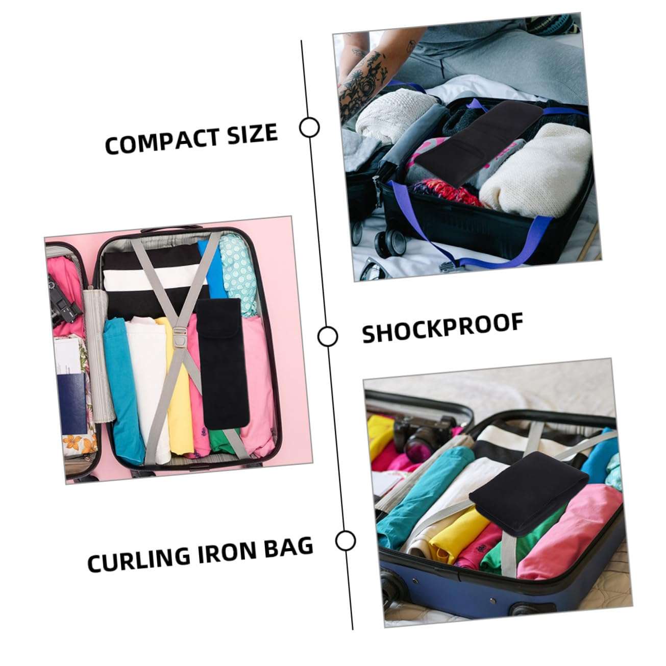 FRCOLOR 2pcs Hair Straightener Protective Cover Curling Iron Hair Curlers Hair Straightener Organizer Hair Curler Pouch Curls Travel Case Storage Bag Protective Case Bracket Neoprene 6