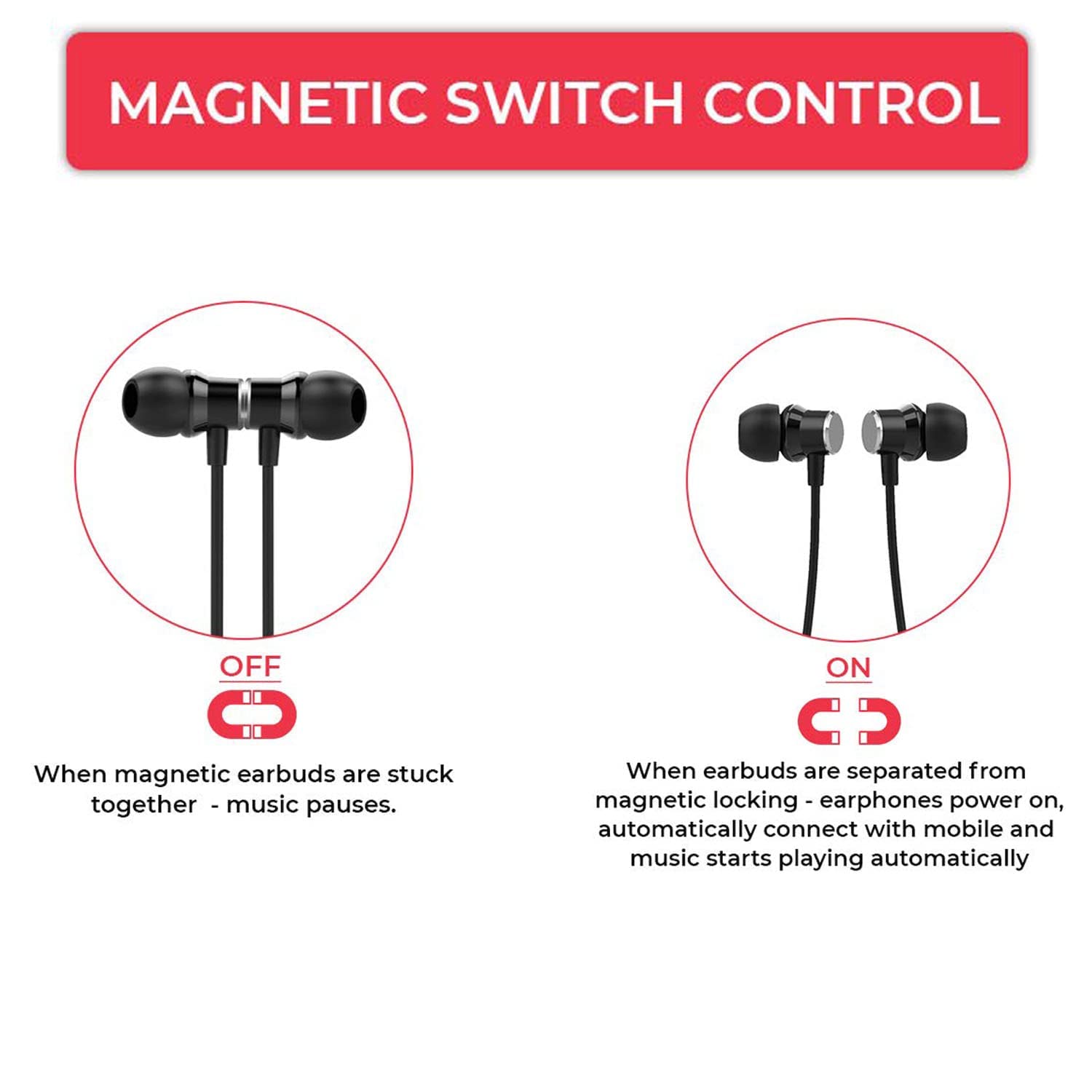 Wireless Neckband for Oppo Neo 5 / Oppo Neo5 Bluetooth Headphone with Mic Noise Isolating Stereo Sweatproof Professional Bluetooth 5.1 Hi-Fi Gaming Sound Hands-Free Calling H17 KC6 - 60 Hour Genuine Playtime, Black 3