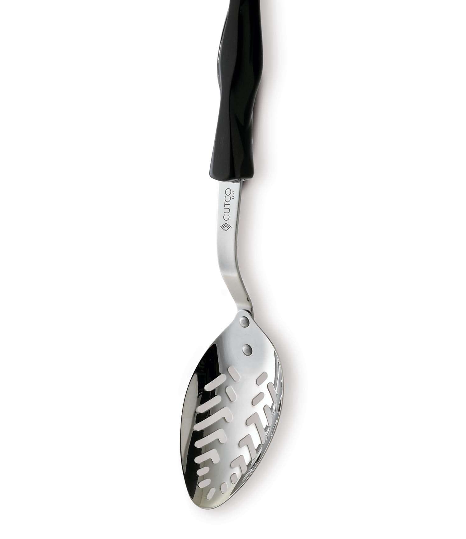 CUTCO Model 1718 5pc Kitchen Tool Set with Cherry Oak Holder ........Includes #1716 Slotted Turner, #1712 Basting Spoon, #1713 Slotted Spoon, #1715 Ladle, #1714 MixStir (all with Classic Brown, 5