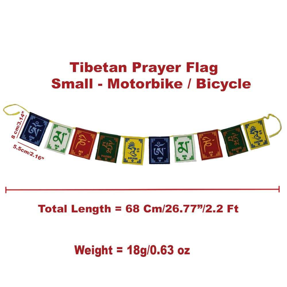 Divya Mantra Japanese Lucky Charm Money Feng Shui Turtles Home Decor 2 Pairs & Tibetan Buddhist Himalayan Nepali Positive Vibes 3 Feet Prayer Flags for Motorbike/Car Hanging Accessories - Multicolor 3