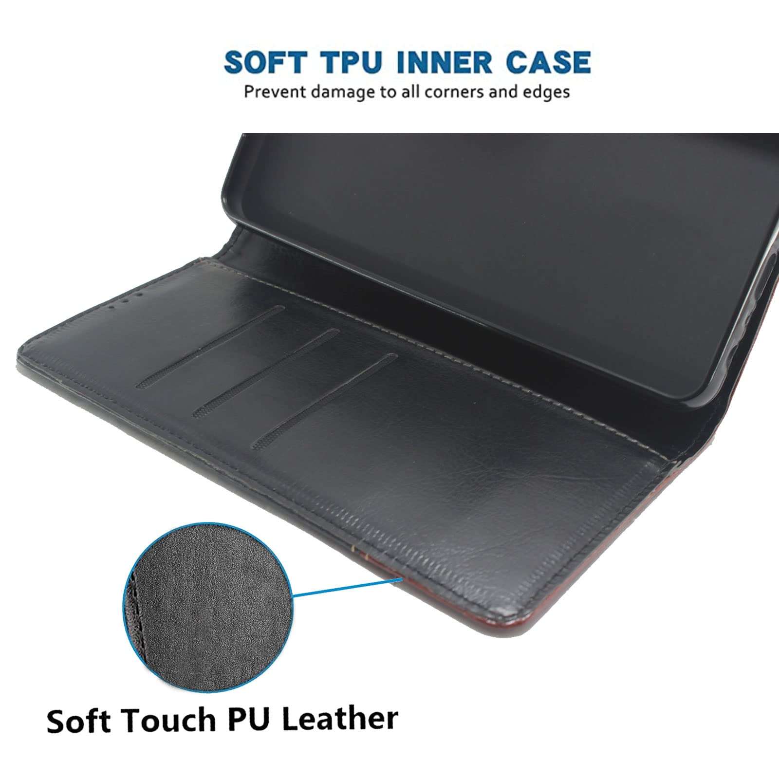 KBV Samsung Galaxy M32 4G / M32 Prime / F22 4G / A22 4G Leather Finish Flip Back Cover Case with Magnetic Closure, Inbuilt Stand, Money Pocket, Screen Protector 6