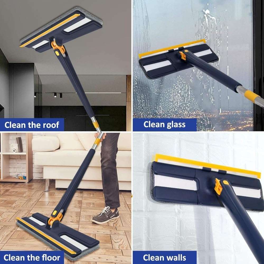 JAYTOP 1 Pc Flat Mop Head Refill Replacement Microfiber Mop Pads for Wet & Dry Mops Floor Cleaning Pads - (36x12cm)(Grey) 6