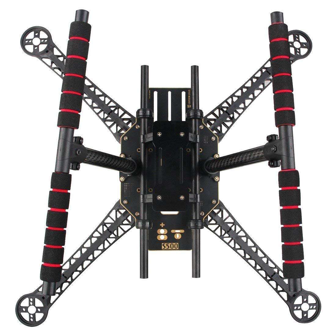 S500 RC Quadcopter Fuselage Frame Kit PCB Version with Carbon Fiber Landing Gear Skide Kits & 2PCS XT60 XT-60 Male to Female Battery Connector Adapter with JST Cable 6