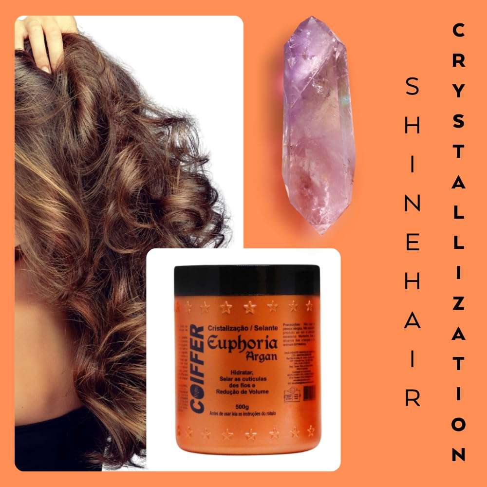 Coiffer Euphoria Argan Dalie Castle Usa - Hair cream for crystallization and sealant - Pelo Crema 16.9oz - Best Brazilian Hair Cream. Experience the perfect balance of hydration, repair&protection 6