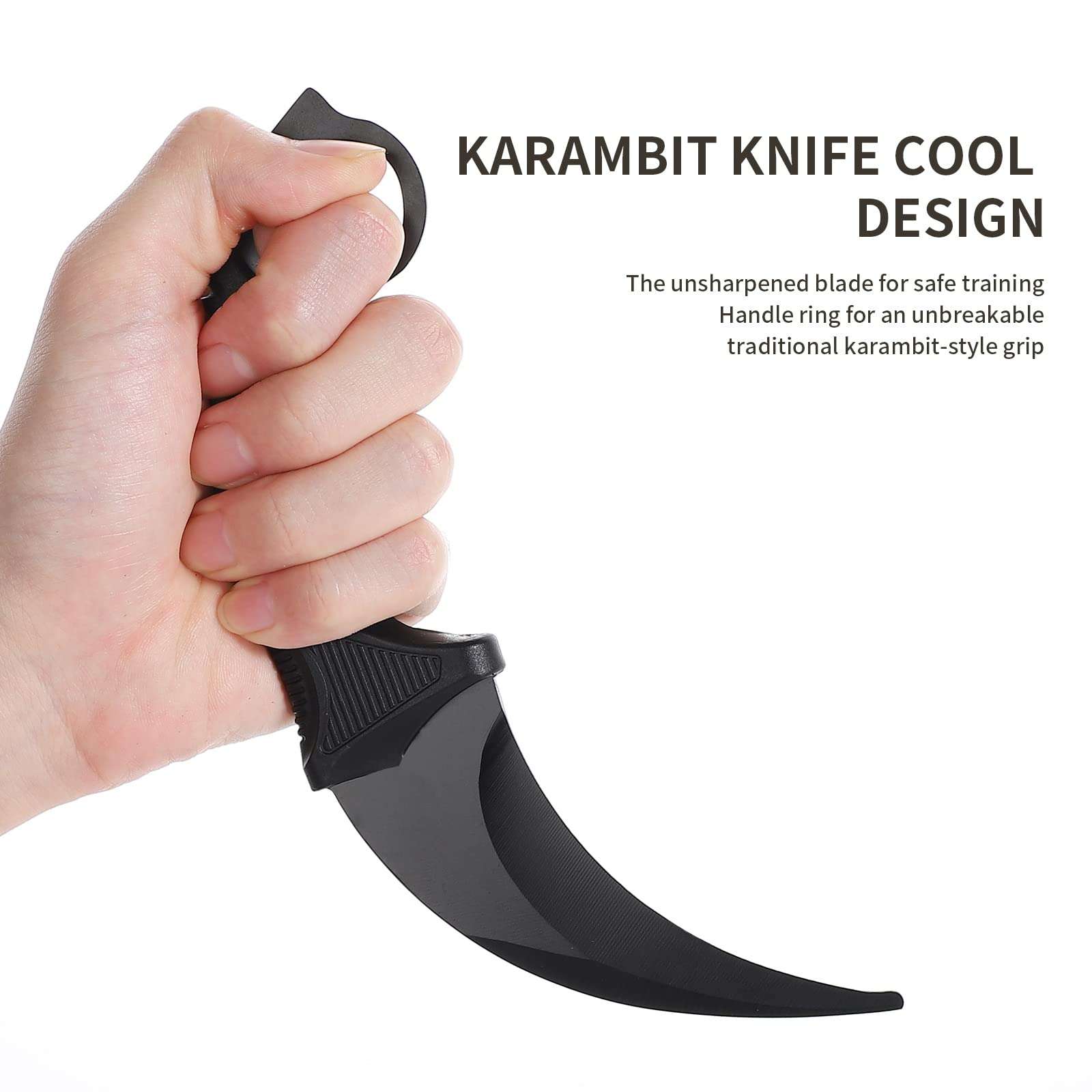Milaloko Karambit Trainer Knife Without Cutting Edge Karambit Practice Training Knife with Sheath for Beginner 100% Safe Trainer Tool 5