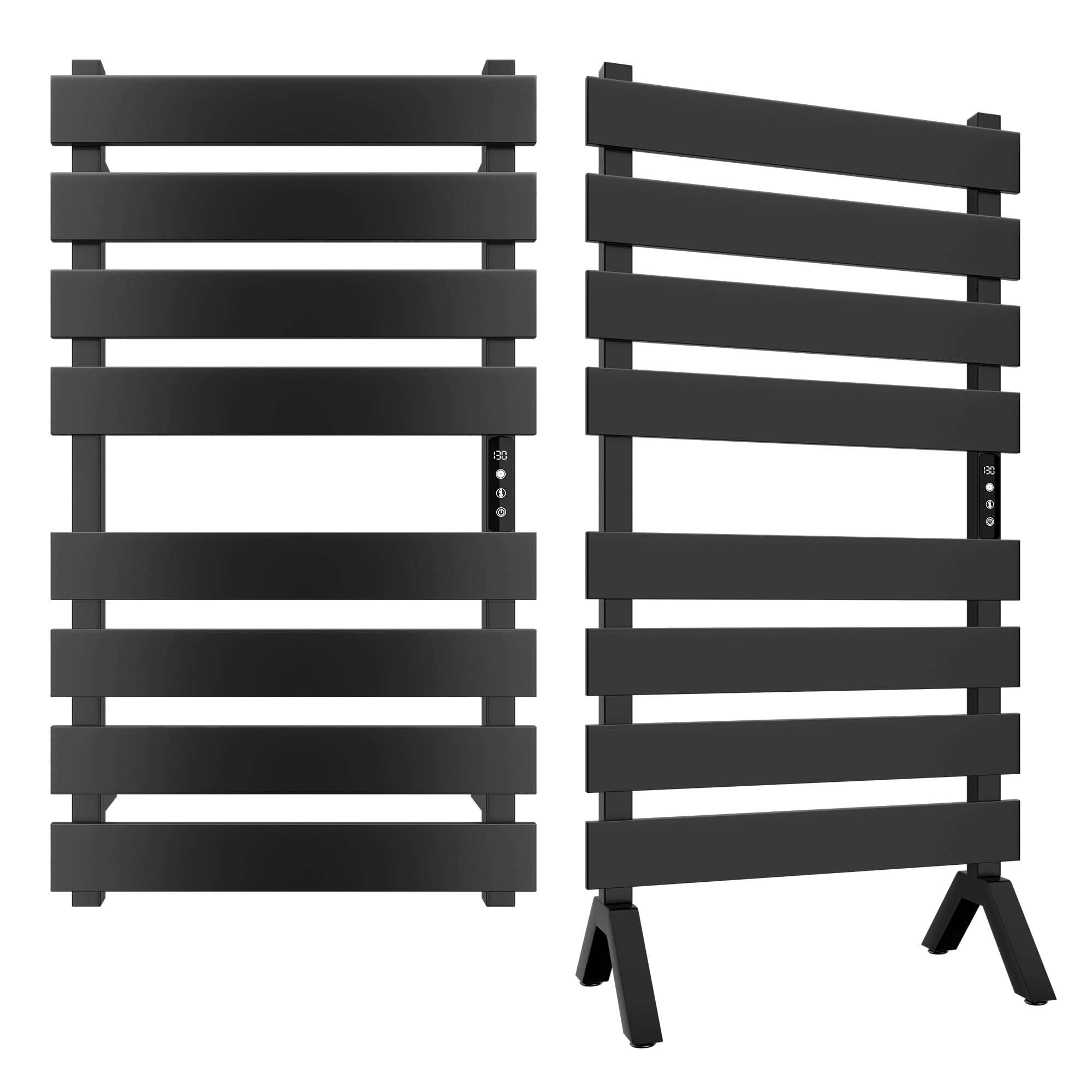 Poloma Freestanding Heated Towel Racks for Bathroom, Towel Warmer Rack, Towel Dryer, Matt Black. 1