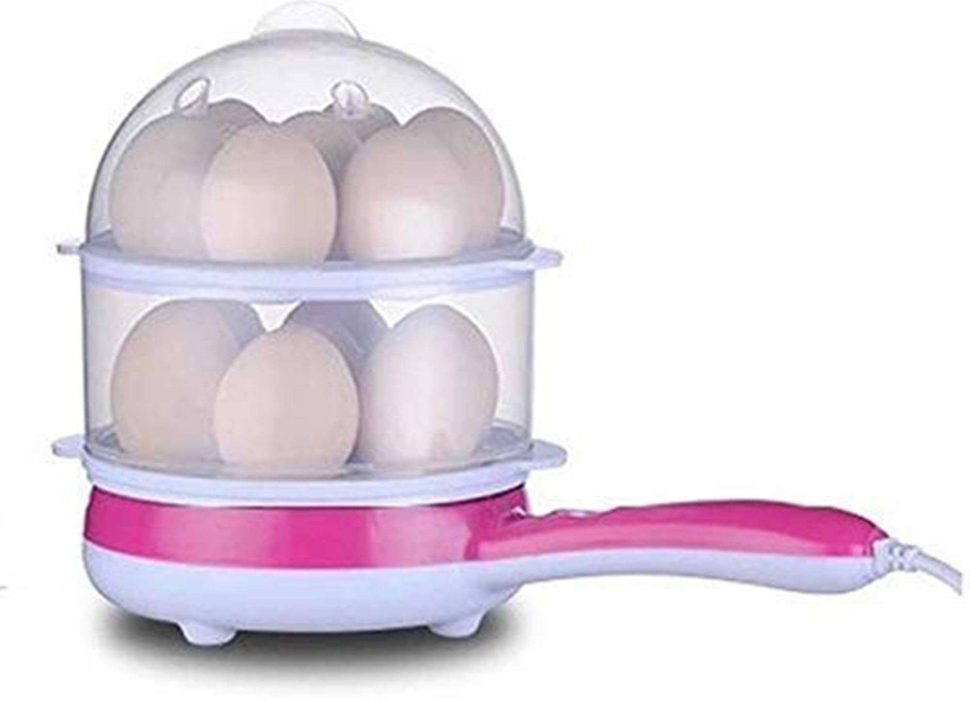 HIRAL ENTERPRISE Multifunctional 2 in 1 Double Layer Handle Egg Boiler Electric Automatic Off 14 Egg, Cooking, Boiling and Frying, Multicolor (Multicolor_S_J_01122042) 1