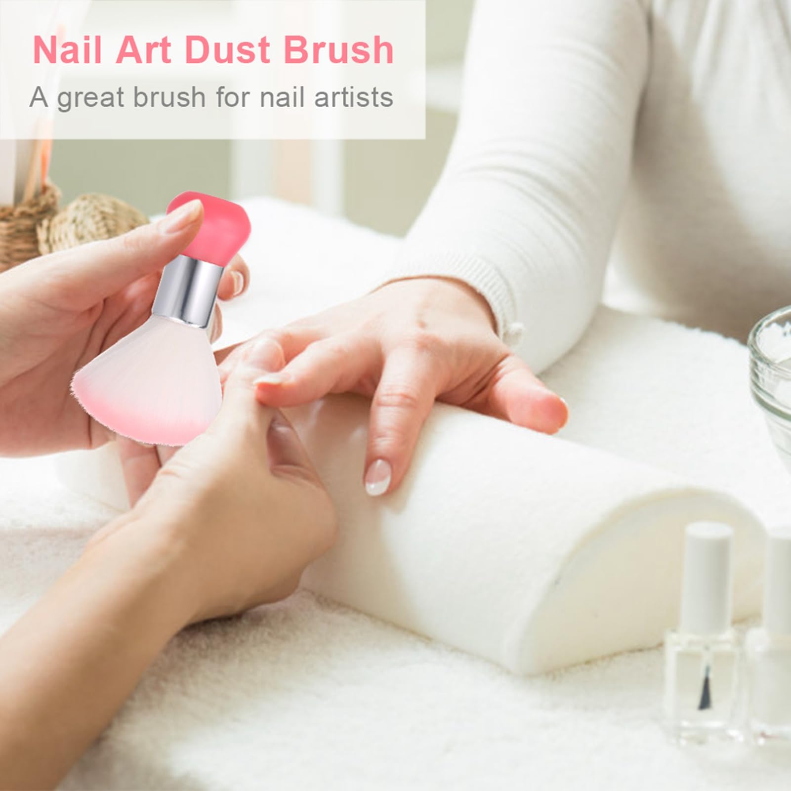 Barber Brush, Neck Duster Brush Nail Art Dust Brush Large Nail Powder Brushes Hair Cleaing Brush for Removing Hair on Neck Multi functional Makeup Brush Nail Tool 6