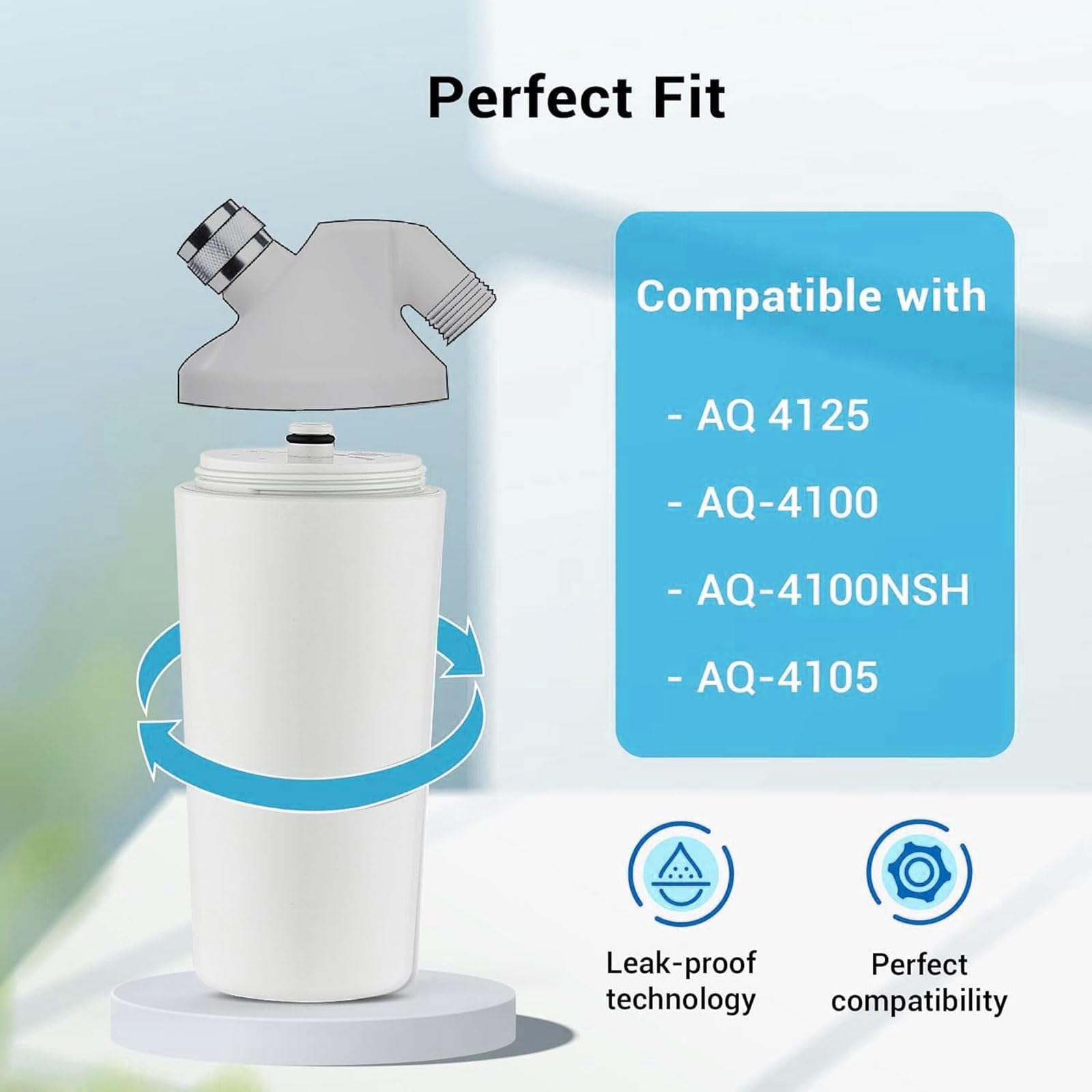 AQ-4125 Shower Filter for Aquasana® AQ 4125, AQ-4100, AQ-4100NSH, AQ-4105 Shower Water Filter System, Jonathan Product Beauty Shower Filter(2 Pack) 6