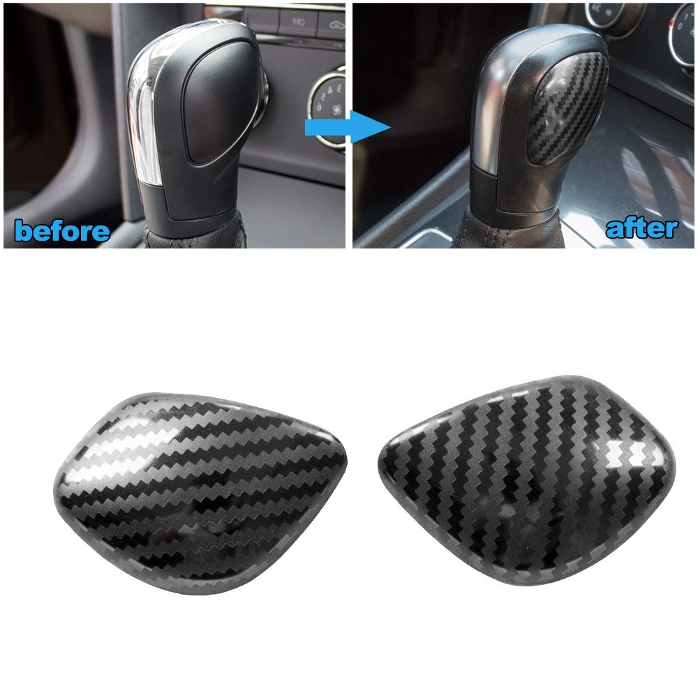 JINZHAO Stainless Steel Car Styling Gear Shift Knob Gear Head Cover Replacement for Golf Jetta Passat Tiguan Atlas Beetle GLI Eos CC GTI MK6 MK7 3