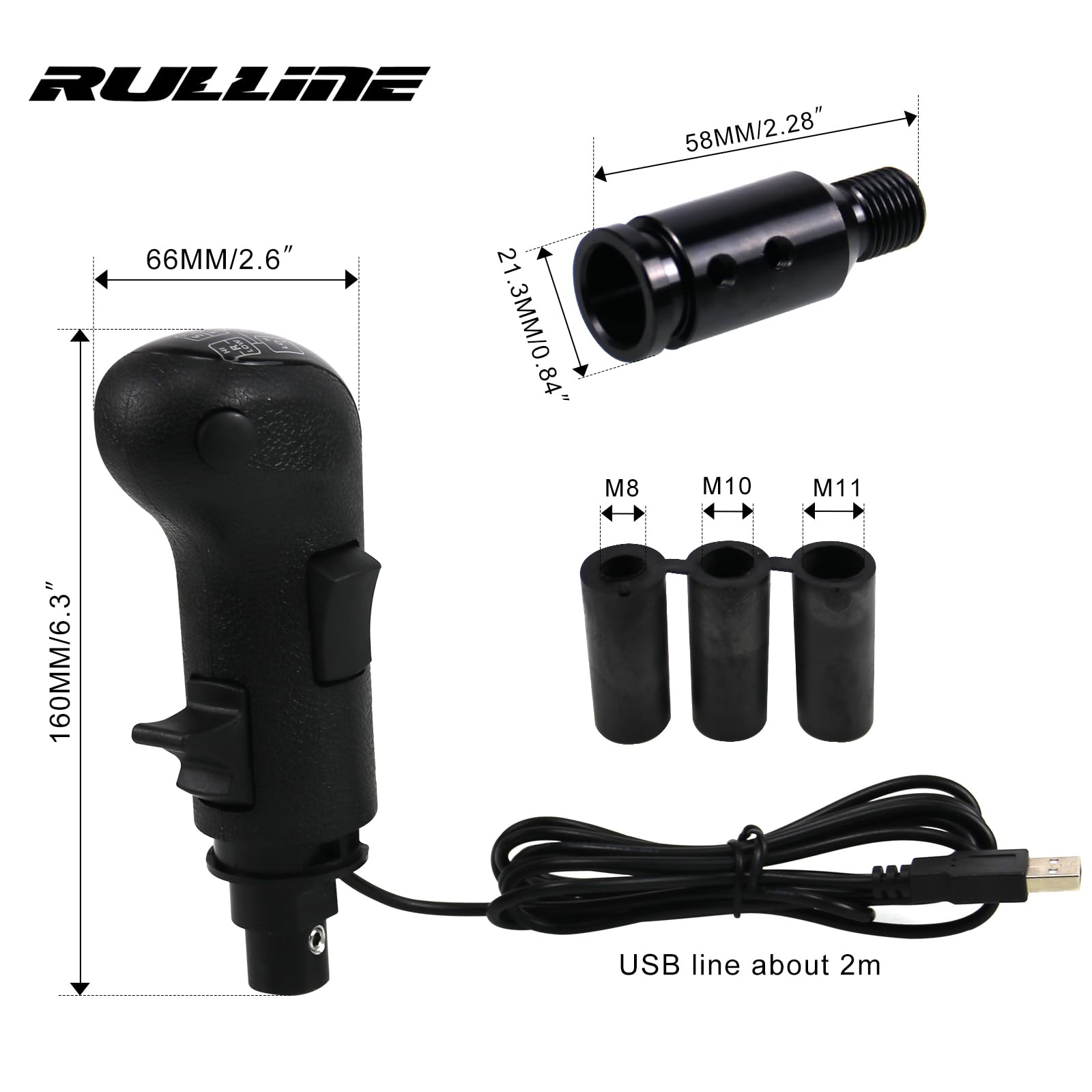 RULLINE Truck Simulator Shifter - Compatible with Logitech G29/G27/G25/G920, Thrustmaster TH8A, Fanatec SQ - Gearshift Knob for ATS & ETS2 Games - PC Sim Racing Shifter 3