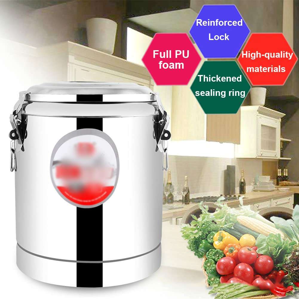 Insulation Bucket with Faucet, Double-Layer Stainless Steel Commercial Beverage Dispenser, Coffee Urn Insulation Container for Parties Cafeterias Hotels/304/50L 4