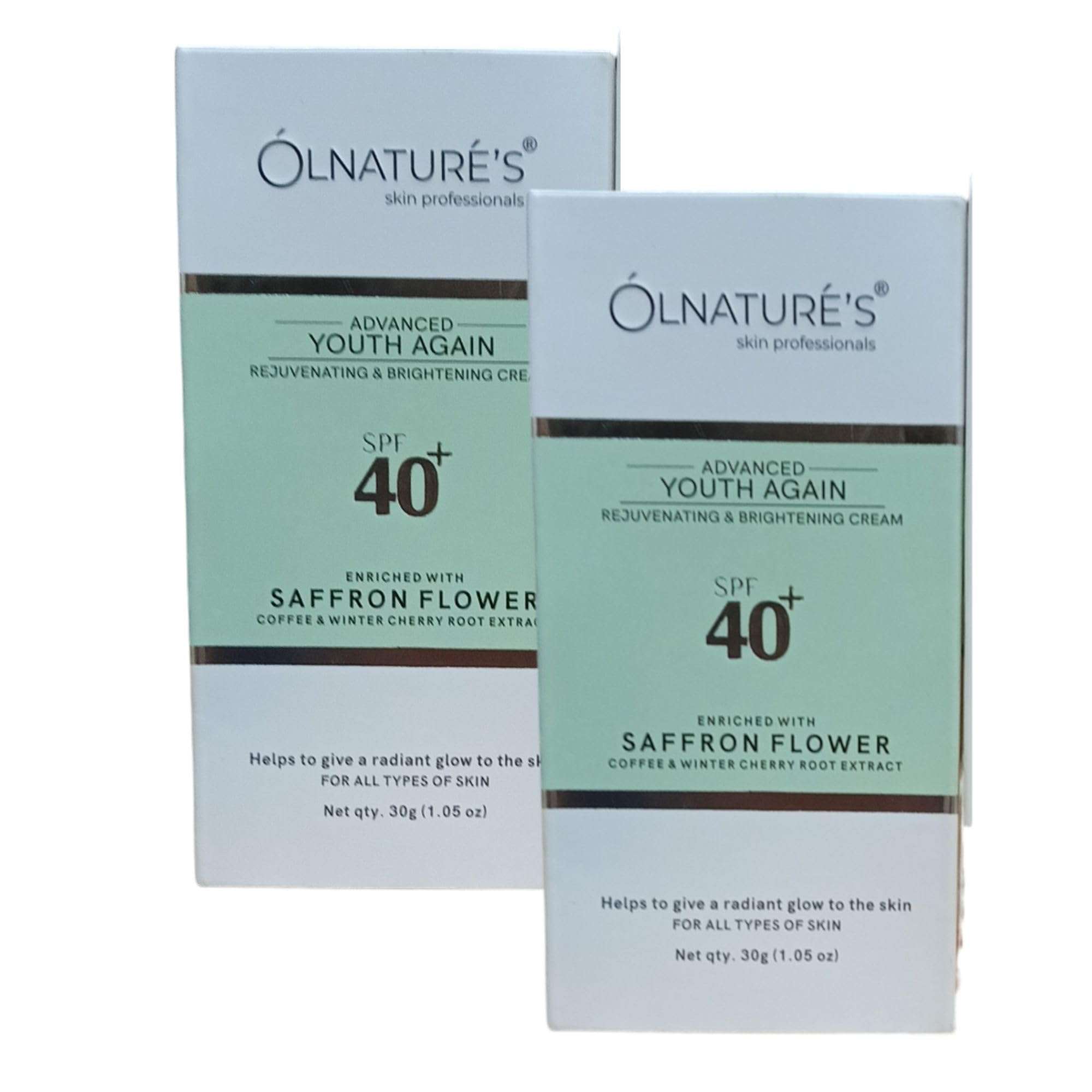 DHAKAR ENTERPRISES Advanced Youth Again Rejuvenating Cream, SPF 40+, Saffron Flower Extract, All Skin Types, 30g (Pack-of-2, 60g) 1