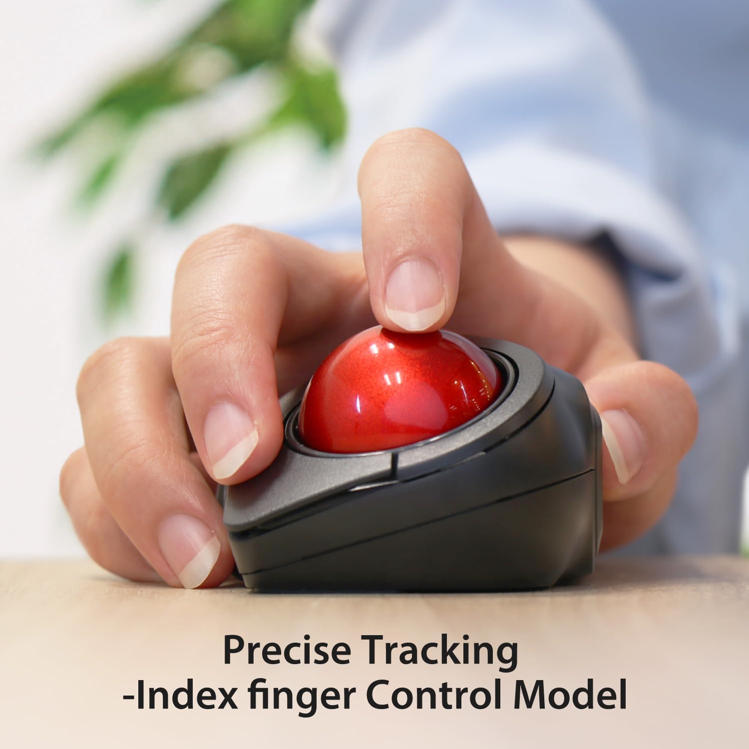 ELECOM Bitra Small Travel Trackball Mouse with Case, 2.4Ghz USB Wireless, Index Finger Control, Silent Mouse, Ergonomic Design, 5 Programmable Buttons 4