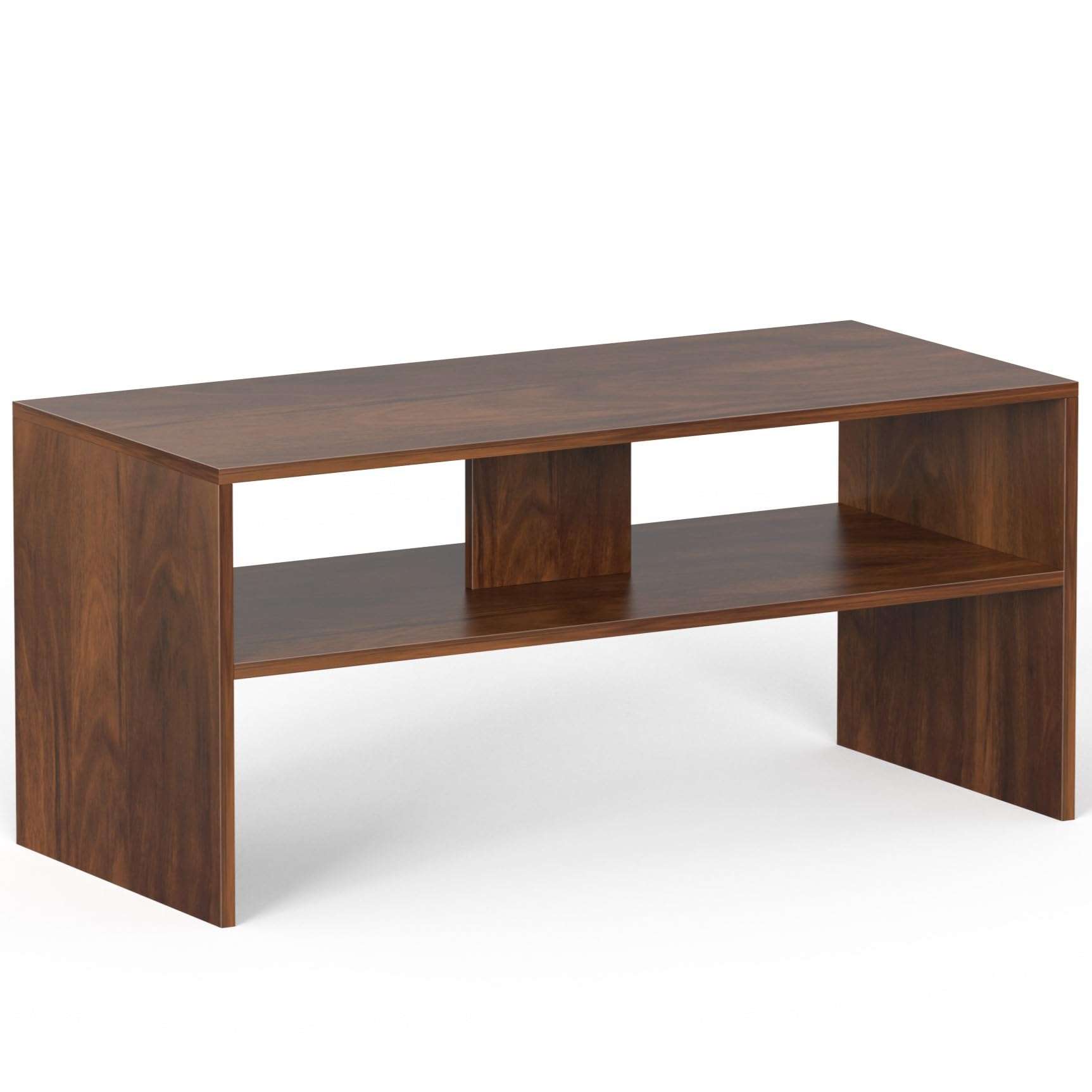 BLUEWUD Oliver Engineered Wood Coffee Center Sofa Tea/Teapoy Console Table with Storage for Sofa Set Living Room Home Hall (Brown Maple) 1