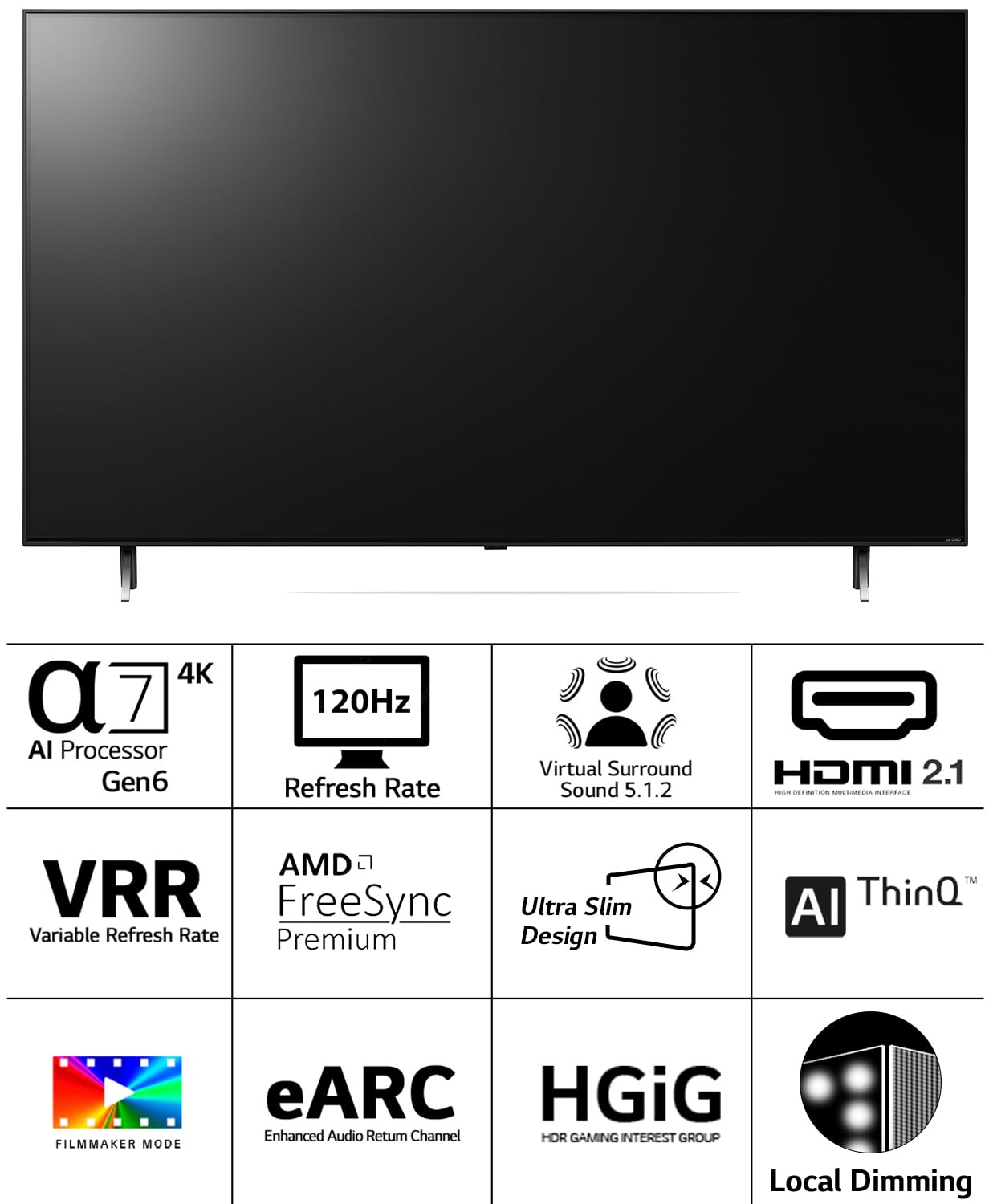 LG 164 cm (65 inches) 4K Ultra HD Smart QNED TV 65QNED80SRA (Ashed Blue) 2