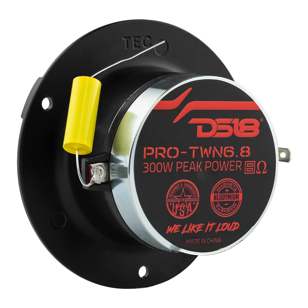 DS18 PRO-TWN6.8 PRO 4" Super Bullet Tweeter High Compression Neodymium 1.25" Voice Coil 8 Ohms - High Sensitivity of 109 dB - The Best Tweeters in The Pro Audio and Voceteo Market (1 Speaker) 6