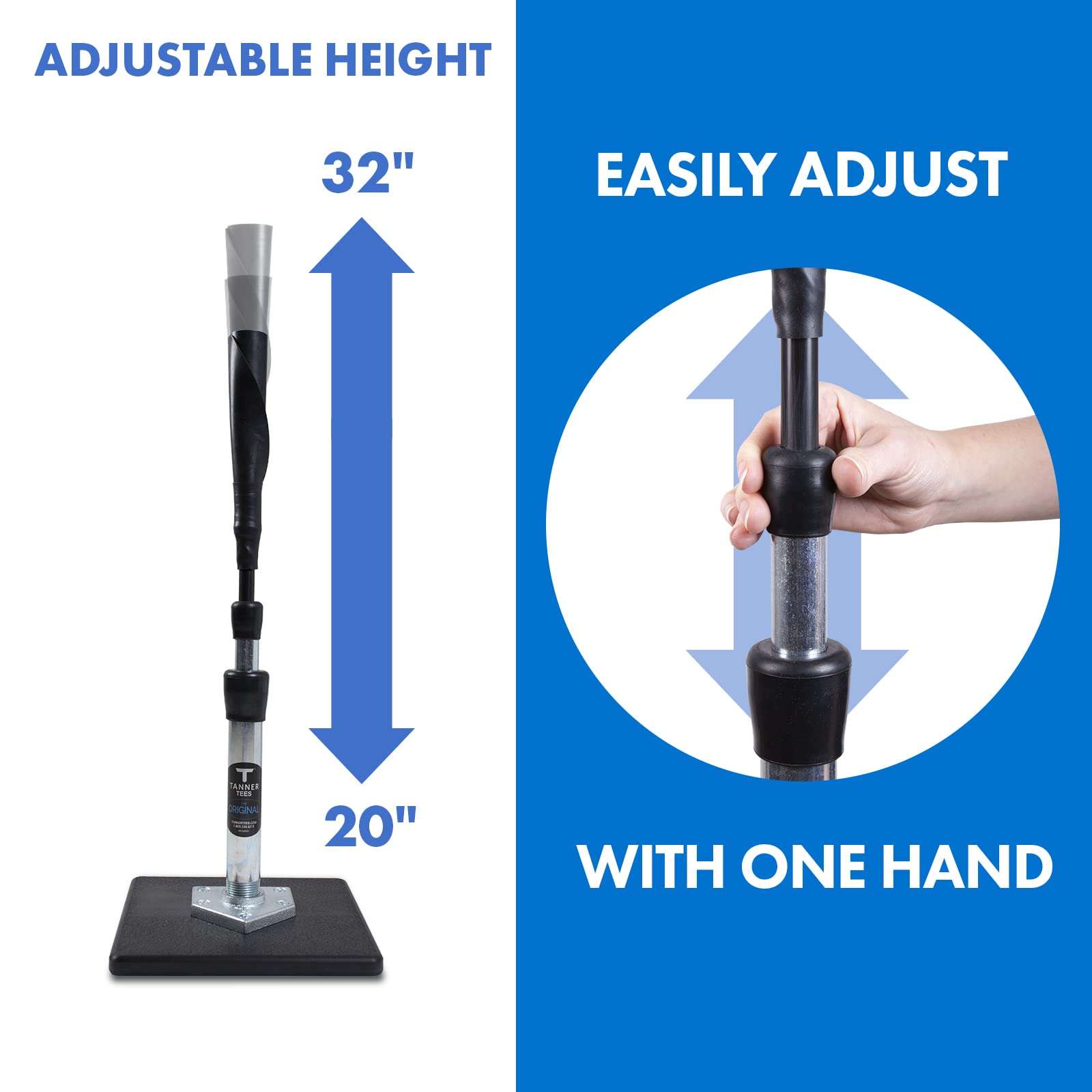 Youth Tanner Tee - The Original | Baseball-Softball-T Ball Tee for Kids Up to Age 8 | Adjustable Height 20"-32" | Shorter Version of The Tanner Adult Batting Tee 2