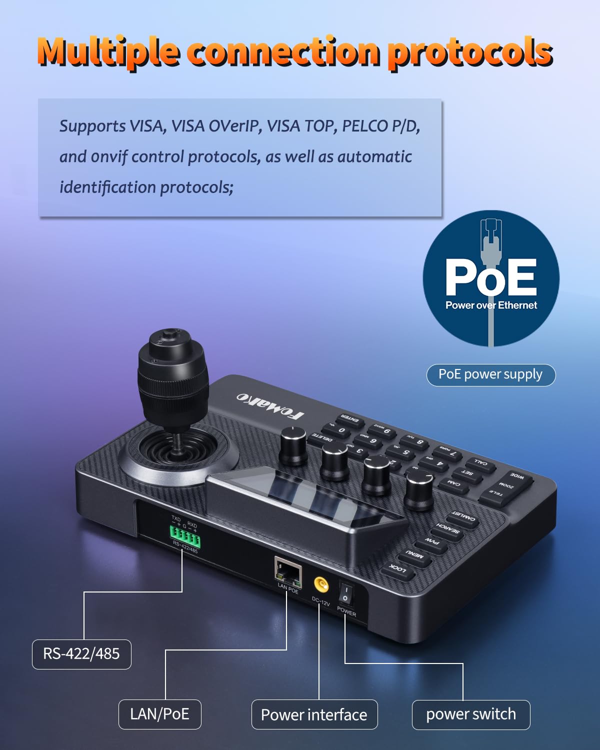 FoMaKo AI Auto Tracking HDMI PTZ Camera 30x Optical Zoom PTZ Controller for Church Services Worship Education, PoE 1080P60, 2pcs FMK30UH-B + KC606 4