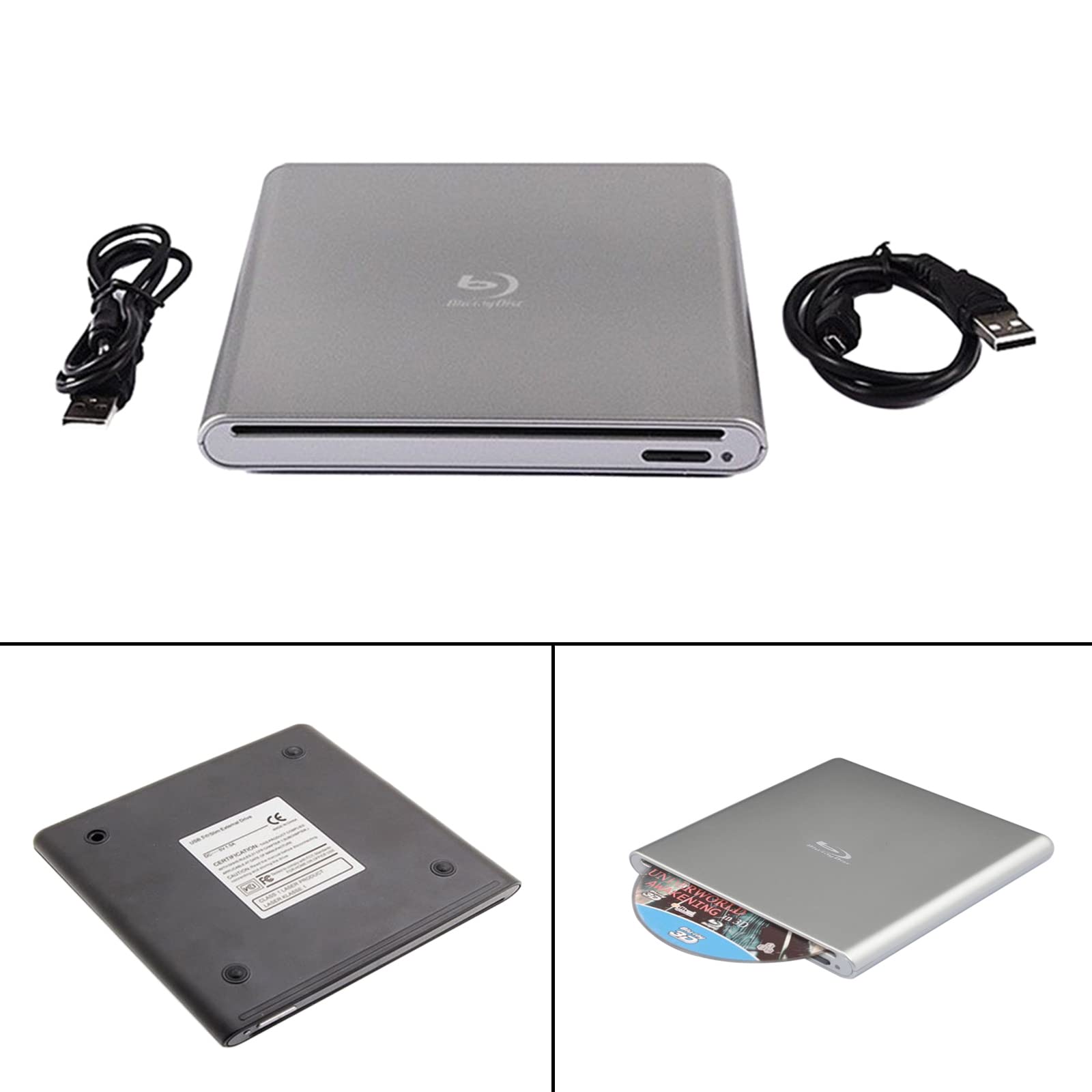 MAD HORNETS Slot in Blu-ray BD Burner External USB 3.0 DVD RW CD Writer Portable Drive 4