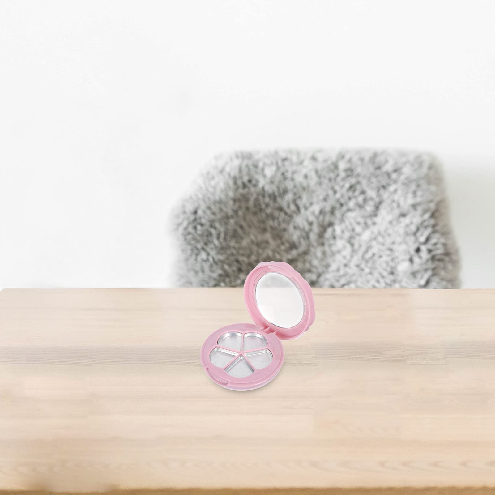 Beaupretty 2 Sets Empty Lipstick Palette with Mirror and Brush Refillable Eyeshadow Palette Box Cosmetics Storage Trays Containter for Lipstick Lip Balm Eyeshadow Blusher 4