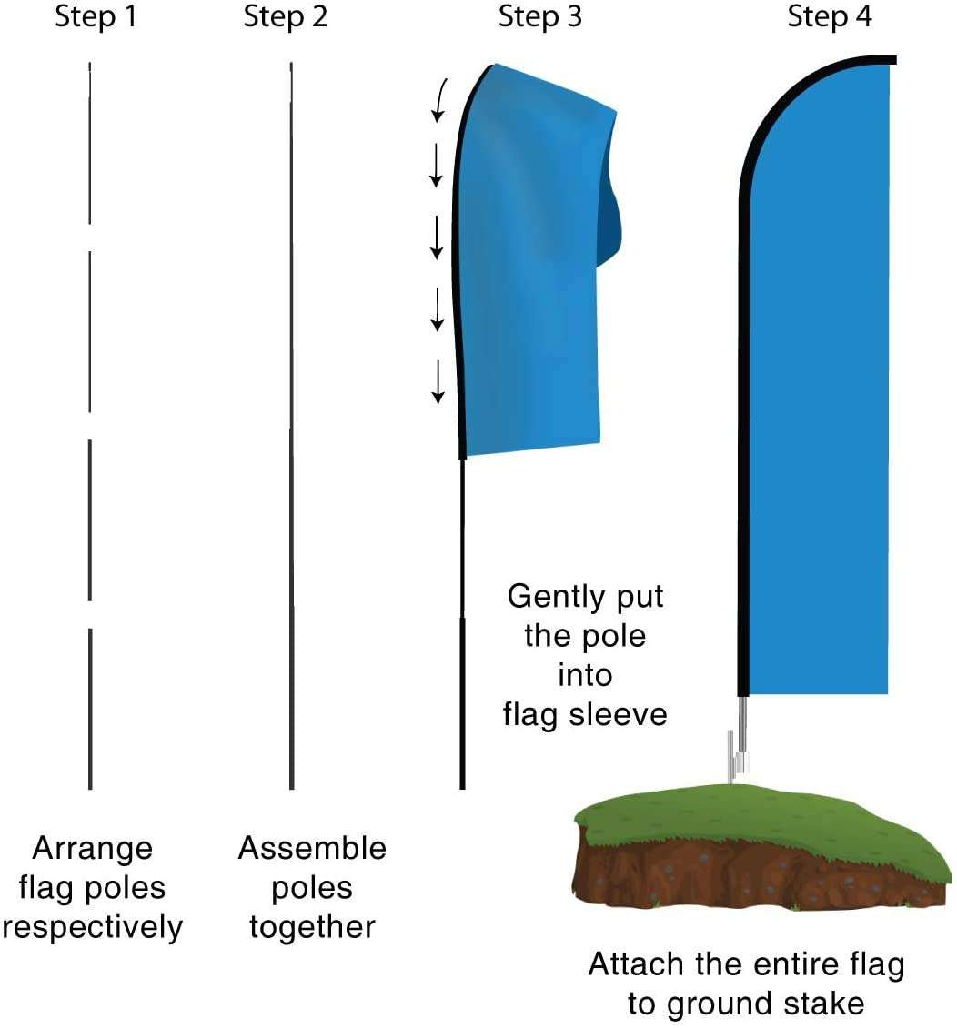 French Fries Sign Banner, Fries Feather Flag Pole Kit Outdoor Restaurant Business and Food Store Display, 15ft 4