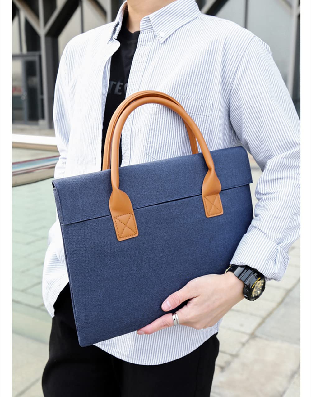 JXGSGOGO Laptop Case, 13.4,15.6 inch Laptop Sleeve Water Resistant Durable Computer Carrying Case Notebook, Gifts for Men Women (14.4~15.6,Blue) 4