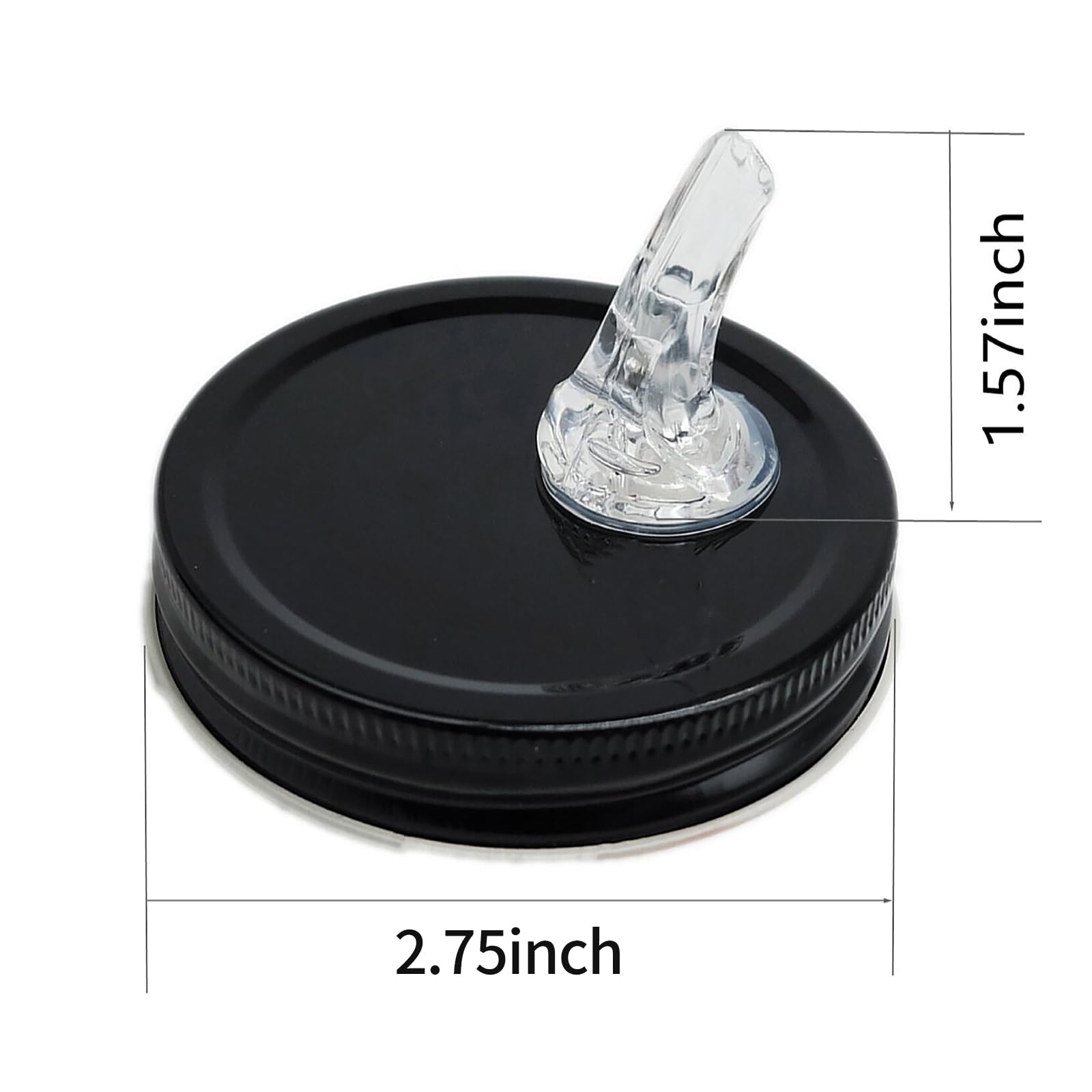 Mason Jar Pour Spouts,Free Flow Pouring Dispenser for Moonshine Whisky Pouring Lids,fit 2.75 Inch Regular Mouth Mason Jar,Dust Proof Cover,No Flap,Black QurHapzy(2Pack) 4