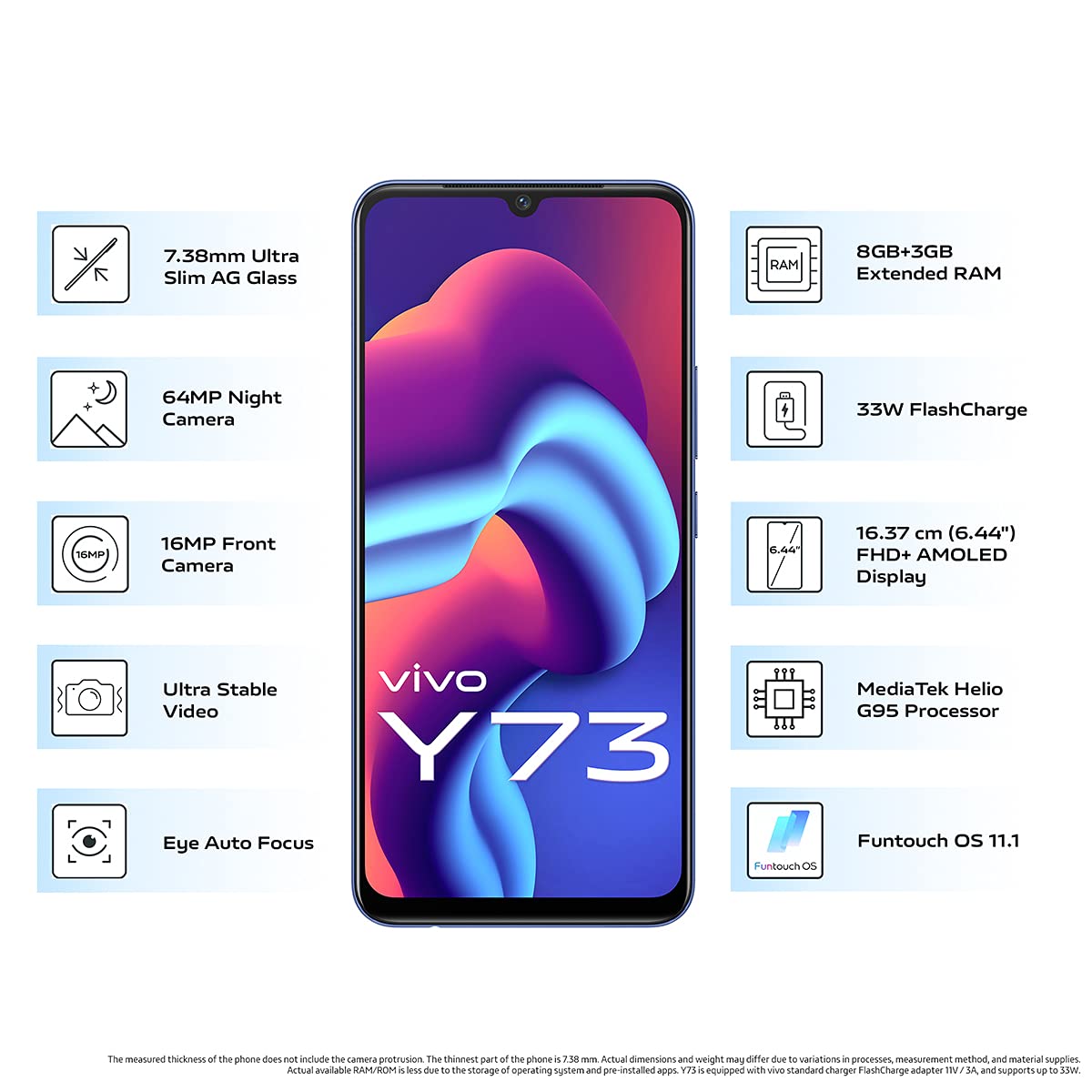Vivo Y73 (Diamond Flare, 8GB RAM, 128GB Storage) Without Offers 3