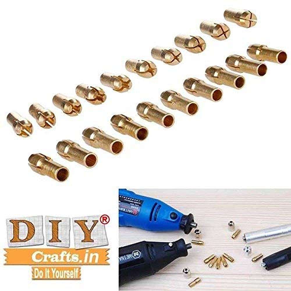Diy Crafts 10970 6897 0.5-3.2mm Brass Drill Chuck Collet Bits 4.3mm Shank Rotary Tools, Multicolor, 10 Piece 3