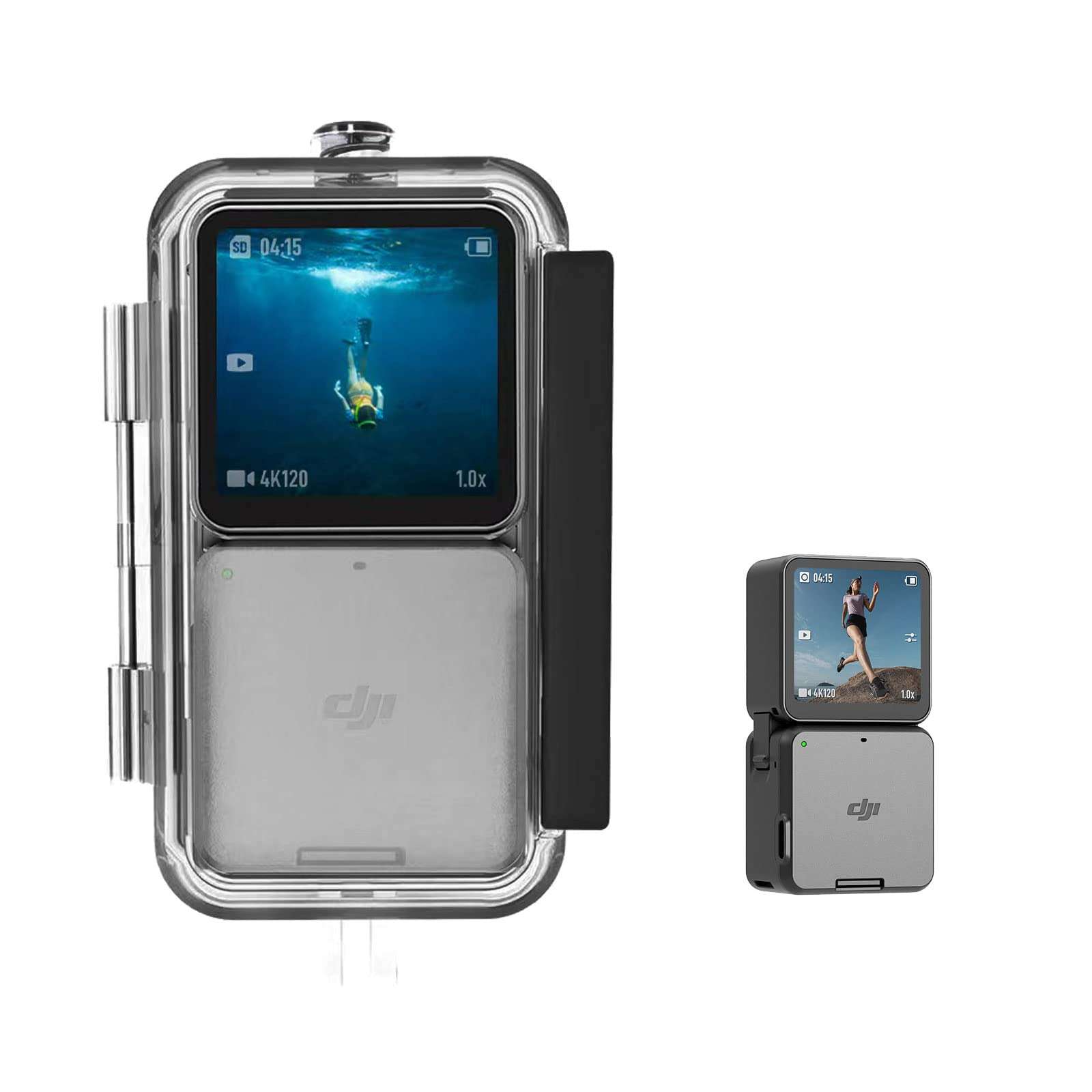 Waterproof Housing for DJI Action 2, Protective Case Diving Shell Accessories for Action2 Underwater Action Camera 6