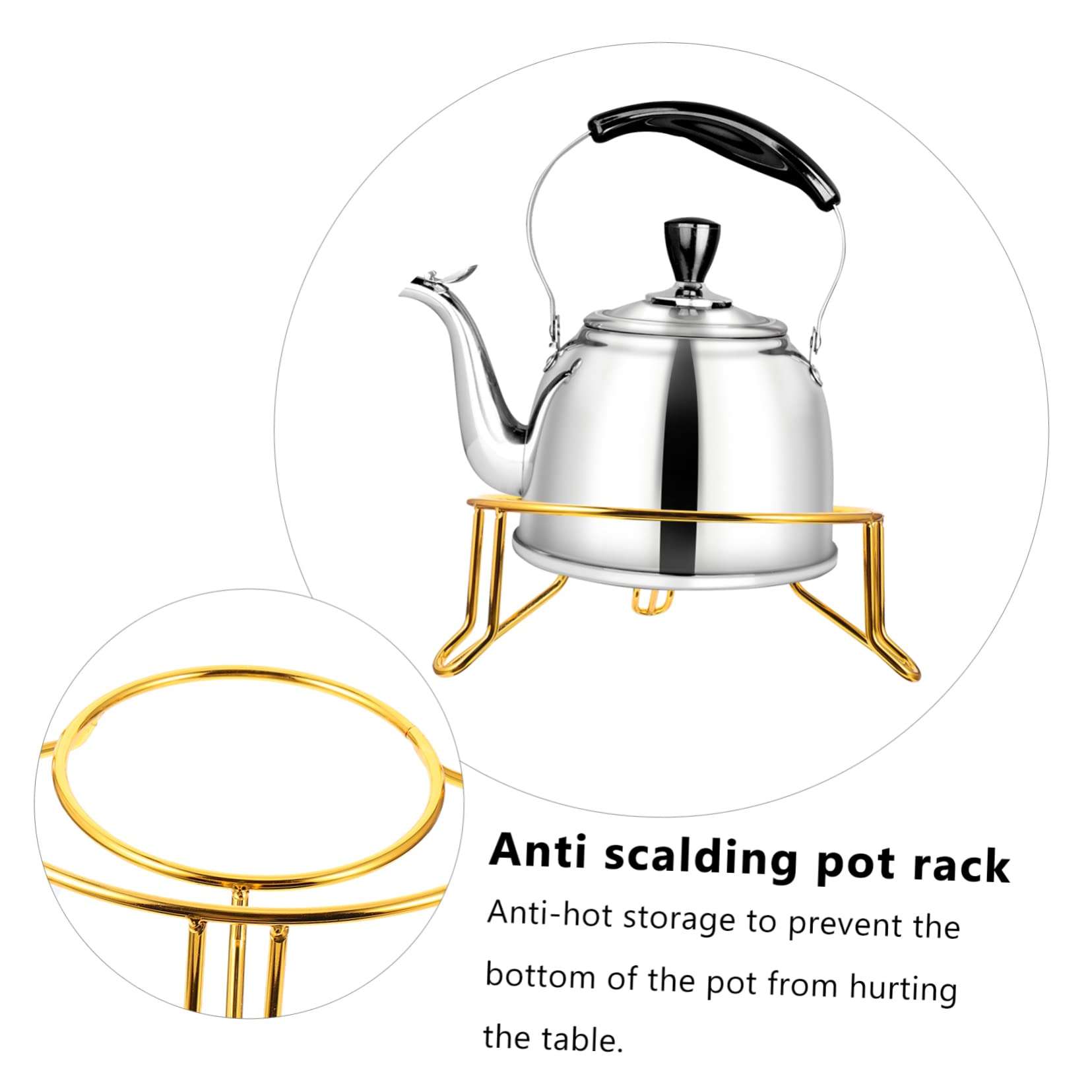 BRIGHTFUFU Cooking Pot Rack Insulated Pot Holder Alloy Pan Stand Kitchen Gadget Heatproof Storage Rack 4