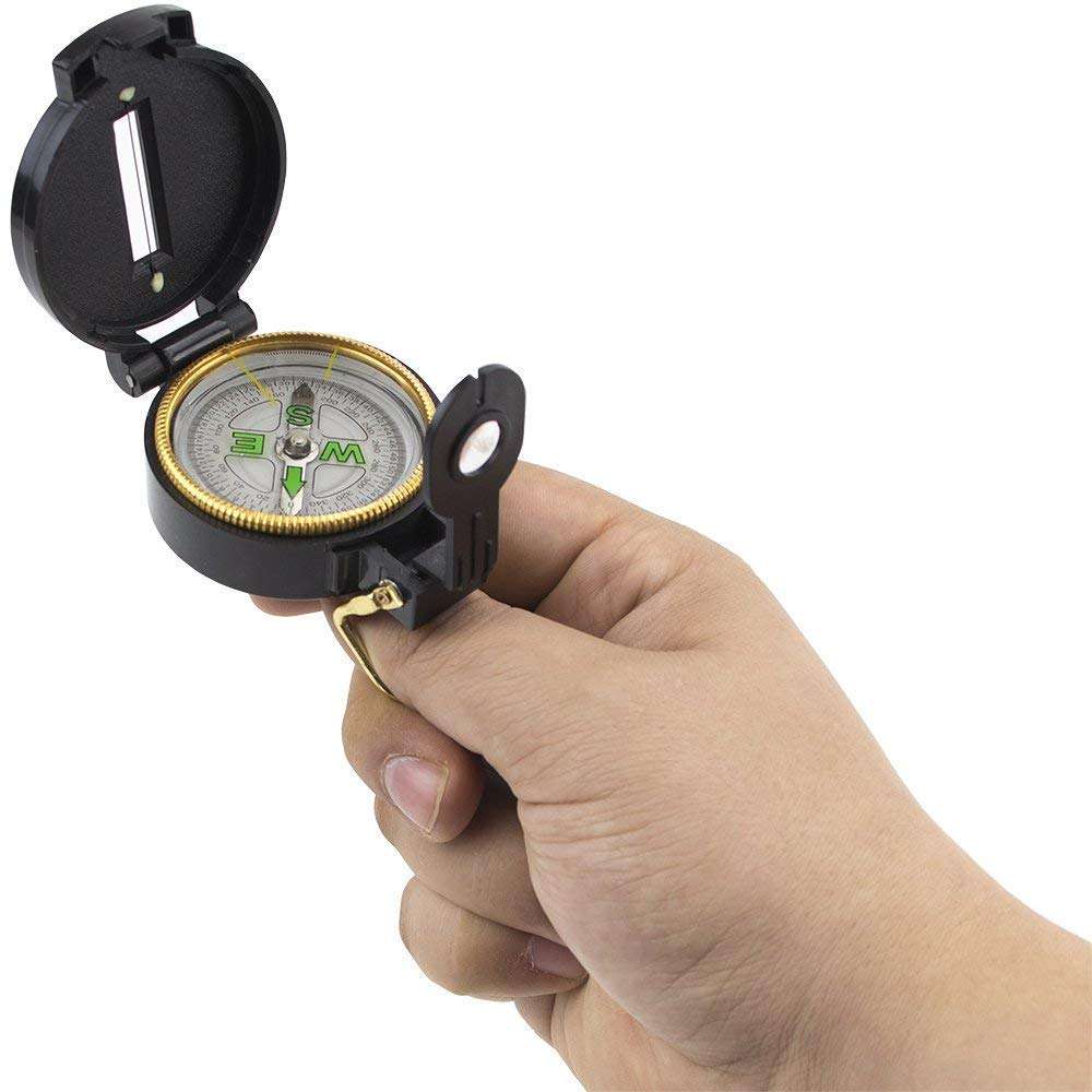 Skywalk Military Engineer Directional Compass North Arrow Floating Metal Dial/Lensatic Compass for Outdoor Camping and Exploration (Black) 3