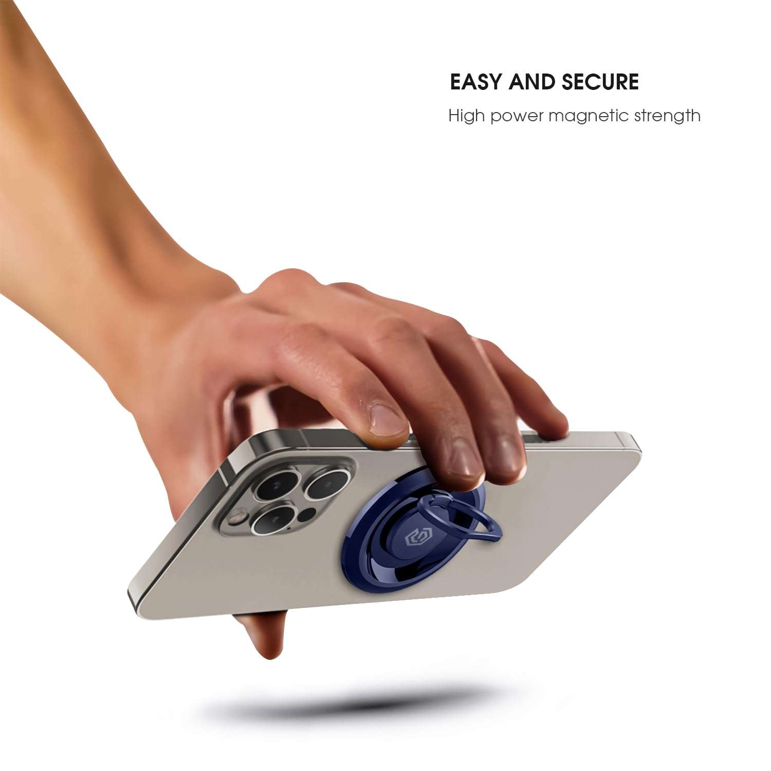 GRIPP® Mag Ring Mount MagSafe Ring Holder Compatible with iPhone 16/15/14/13/12 Series | Adjustable Kickstand Metal Magnetic Mount | MagSafe Accessories | Easily Removable Phone Holder - Blue 6