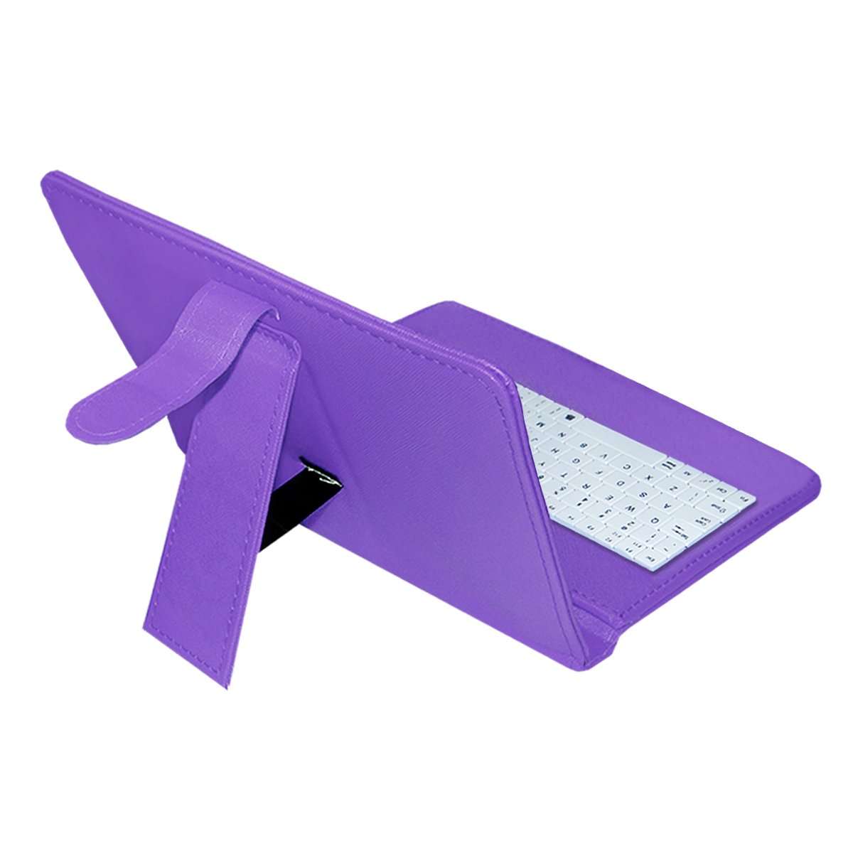 ACM USB Keyboard Case Compatible with Micromax Canvas Tab P290 Tablet Cover Stand Study Gaming Direct Plug & Play - Purple 6