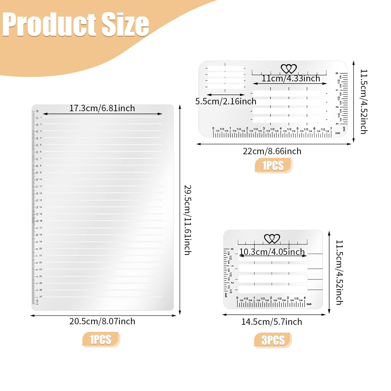 5 Pack Lettering Guide Stencil Set Straight Line Stencil for Journaling and Envelope Addressing Line Drawing Templates 11 Inch Scale Spacing Calligraphy Ruler for Card Paper Lettering Writing 3