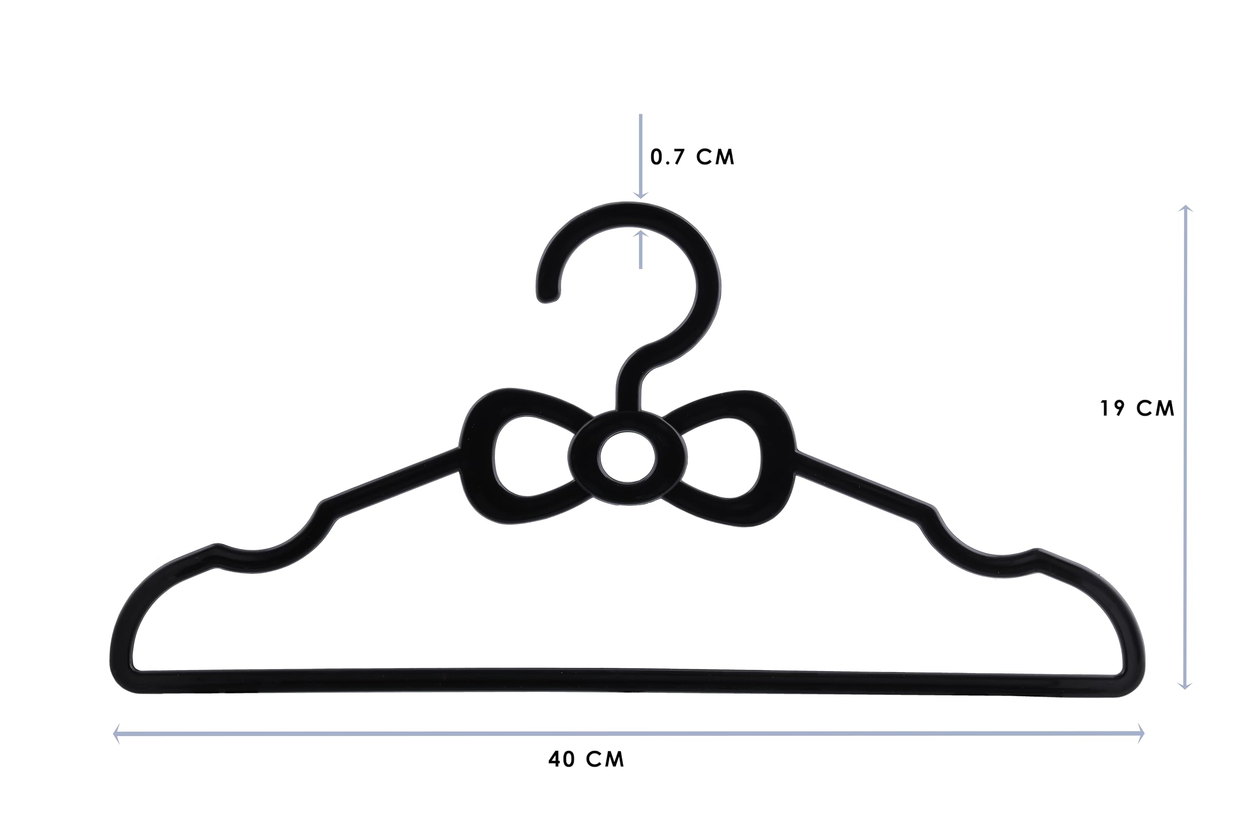 WEWEL Plastic 25 Pack Premium Clothes Hangers for Hanging Cloths, Elevate Your Wardrobe Organization in Multicolors with Cloth Hanger (Black, 25) 4