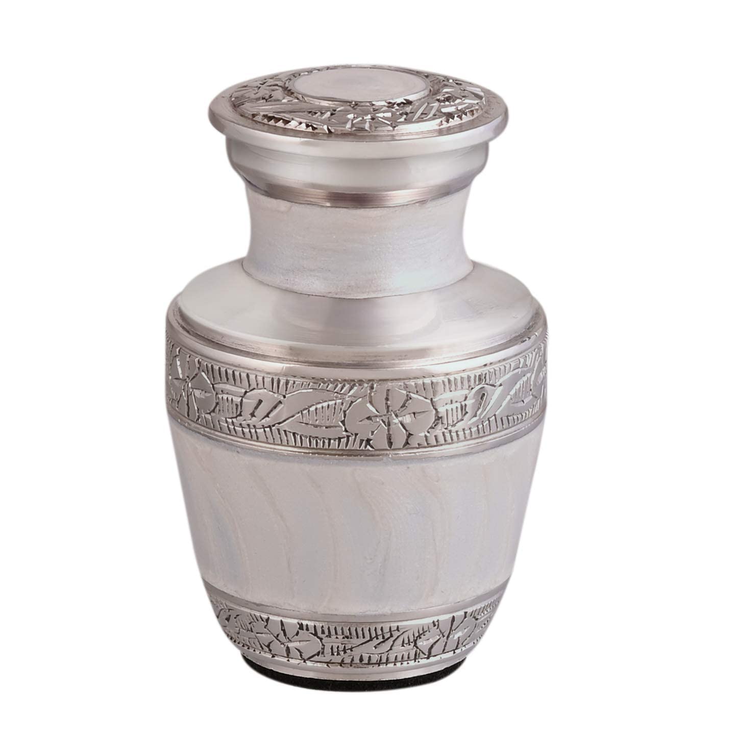 White Keepsake Urn - Mini Cremation Urn – Black Velvet Small Box – White Urn for Human Ashes - Small Funeral Urn White – Decorative Urn for Human Ashes – Mini Keepsake Urn – Small Urn for Loved One 3